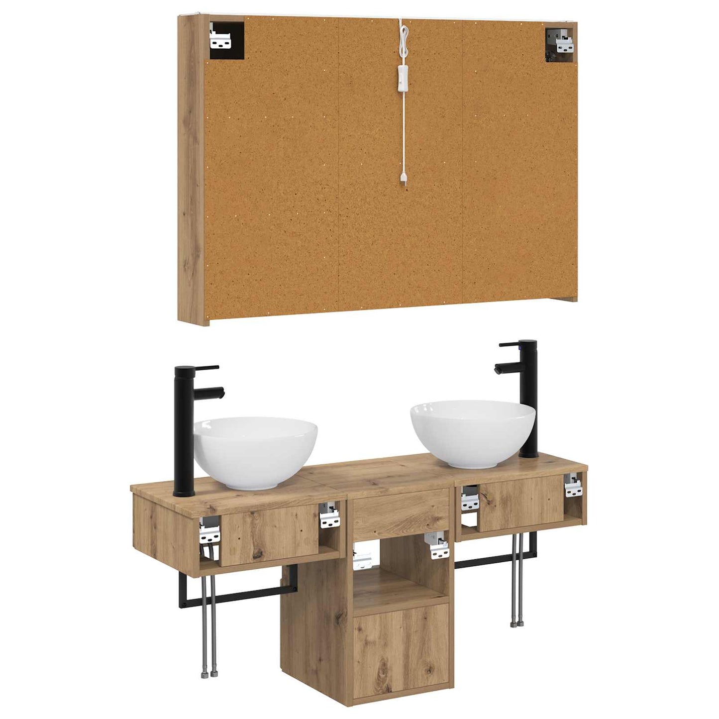 Bathroom Cabinet Set 4 pcs Artisan Oak Engineered Wood