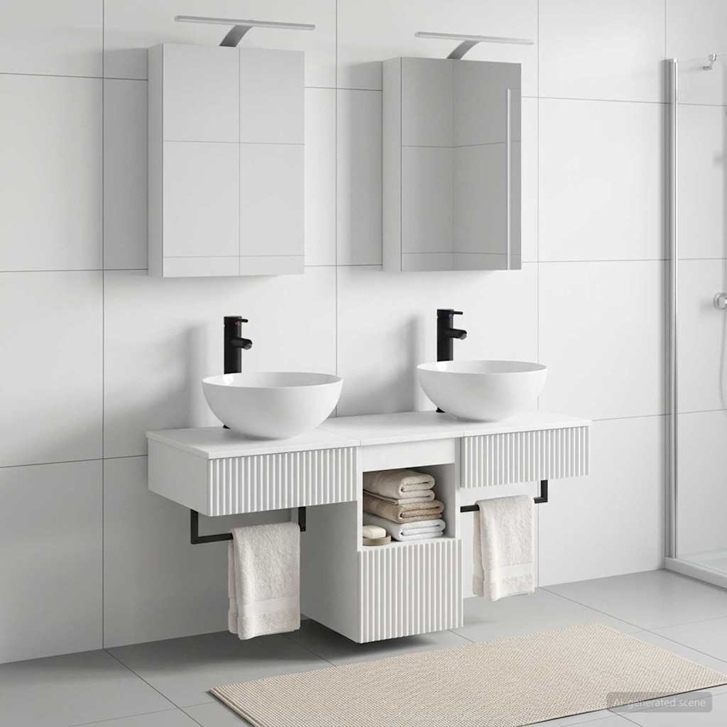 Bathroom Cabinet Set 5 pcs White 40 x 10.5 x 60.5 cm