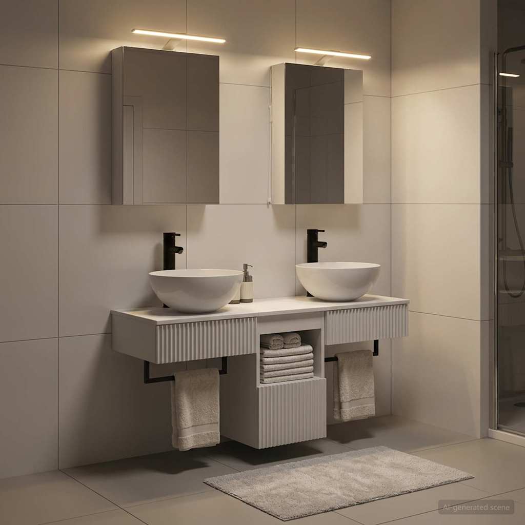 Bathroom Cabinet Set 5 pcs White 40 x 10.5 x 60.5 cm