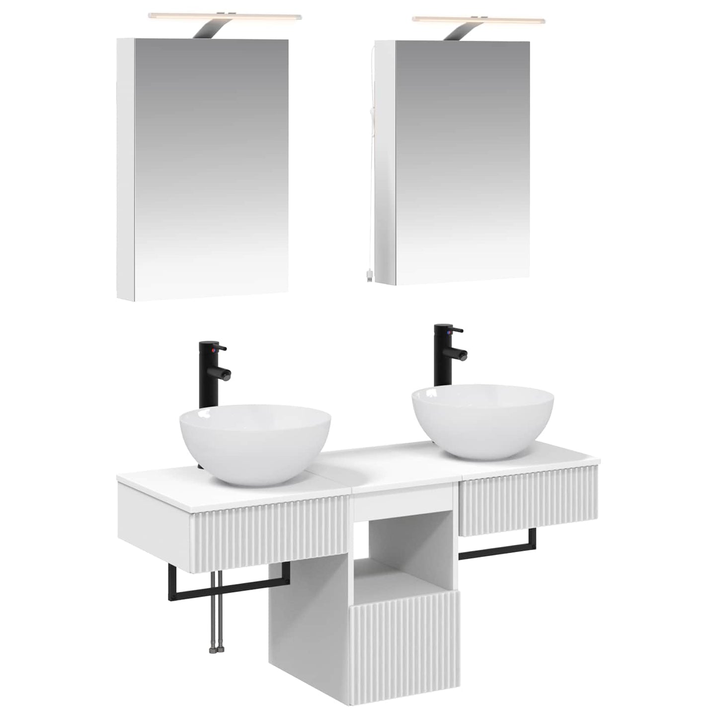 Bathroom Cabinet Set 5 pcs White 40 x 10.5 x 60.5 cm