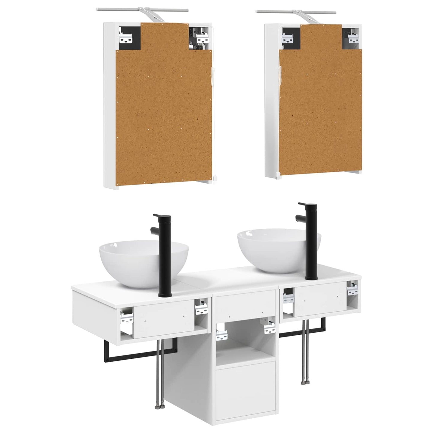 Bathroom Cabinet Set 5 pcs White 40 x 10.5 x 60.5 cm
