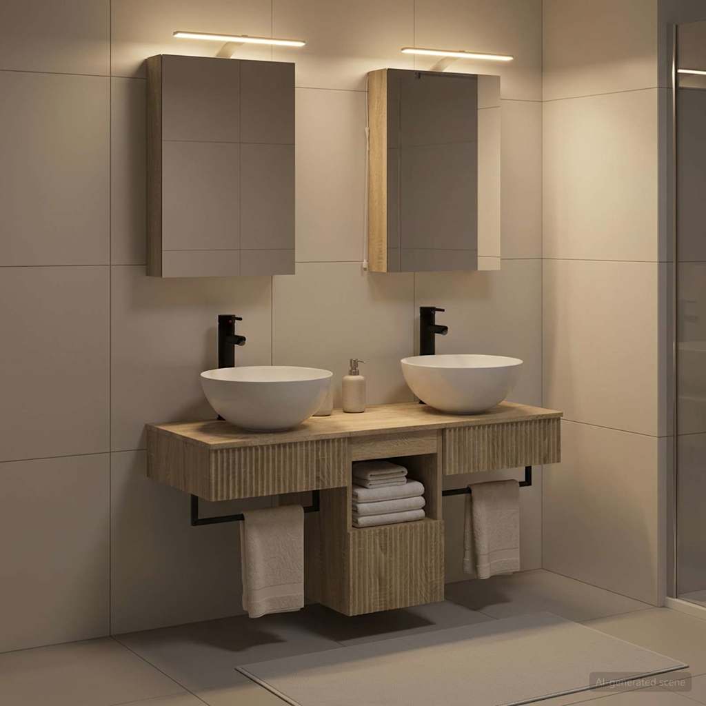 Bathroom Cabinet Set 5 pcs Sonoma Oak 40 x 10.5 x 60.5 cm