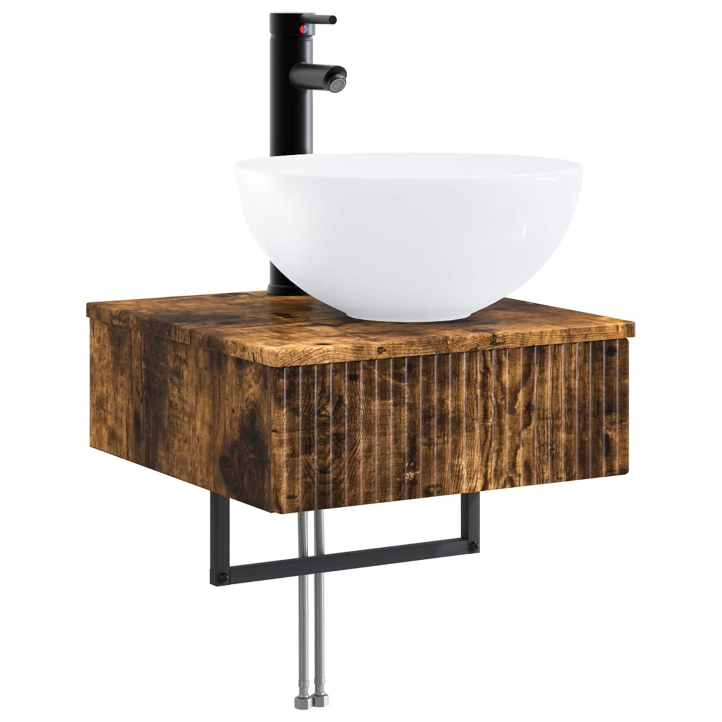 Bathroom Cabinet Set 5 pcs Smoked Oak 40 x 10.5 x 60.5 cm