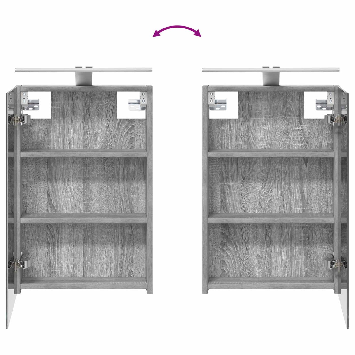 Bathroom Cabinet Set 5 pcs Grey Sonoma 40 x 10.5 x 60.5 cm