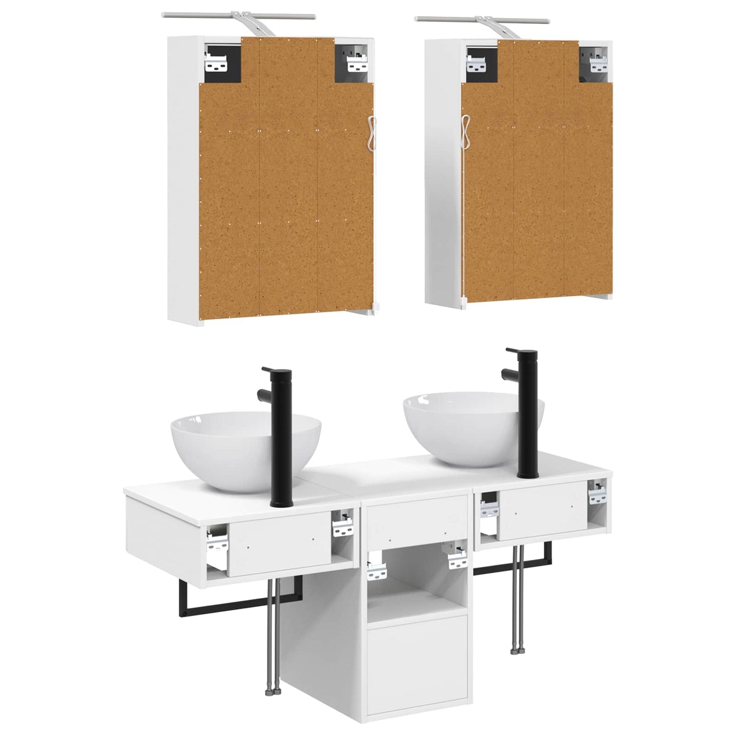 Bathroom Cabinet Set 5 pcs White 43 x 16 x 62.5 cm