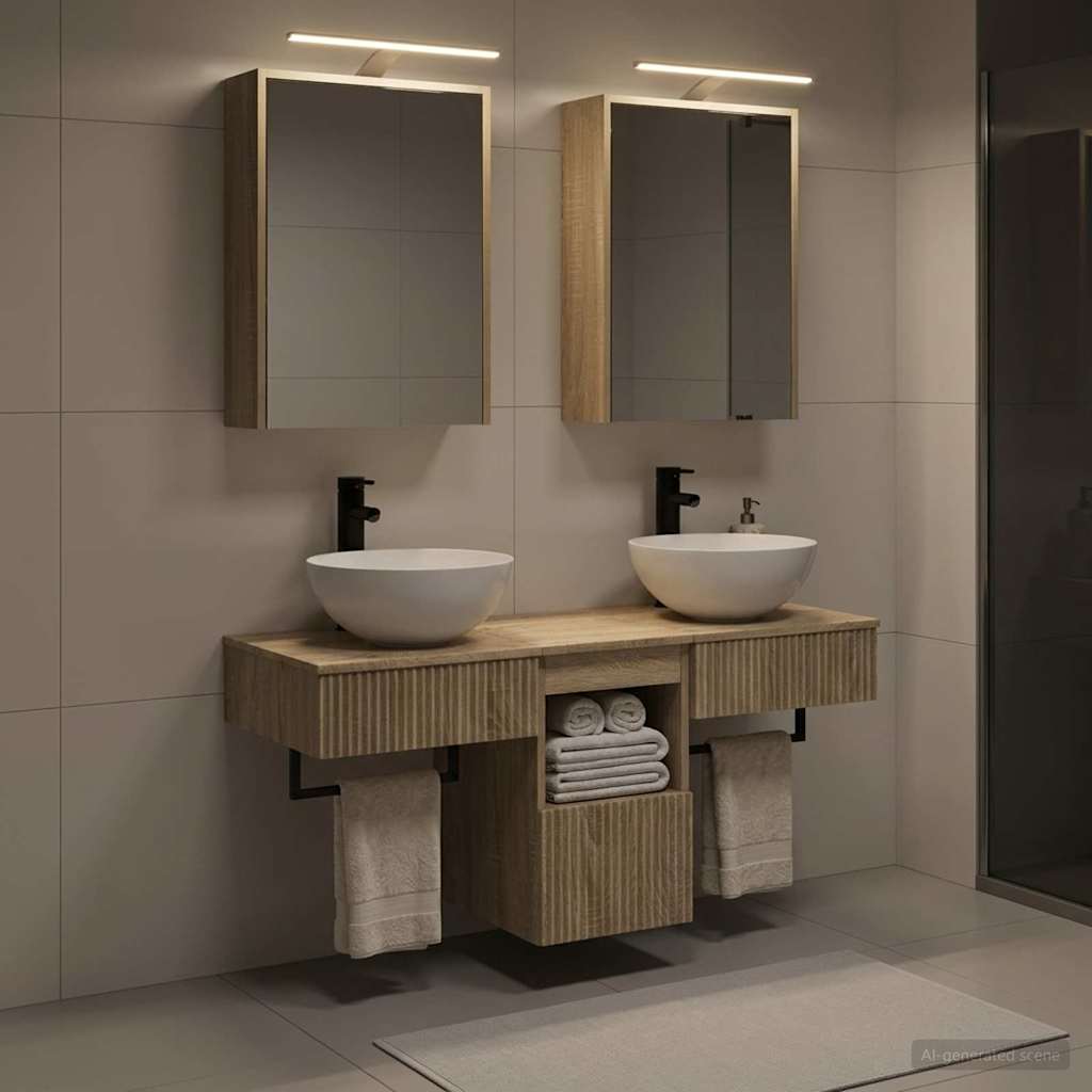 Bathroom Cabinet Set 5 pcs Sonoma Oak Engineered Wood