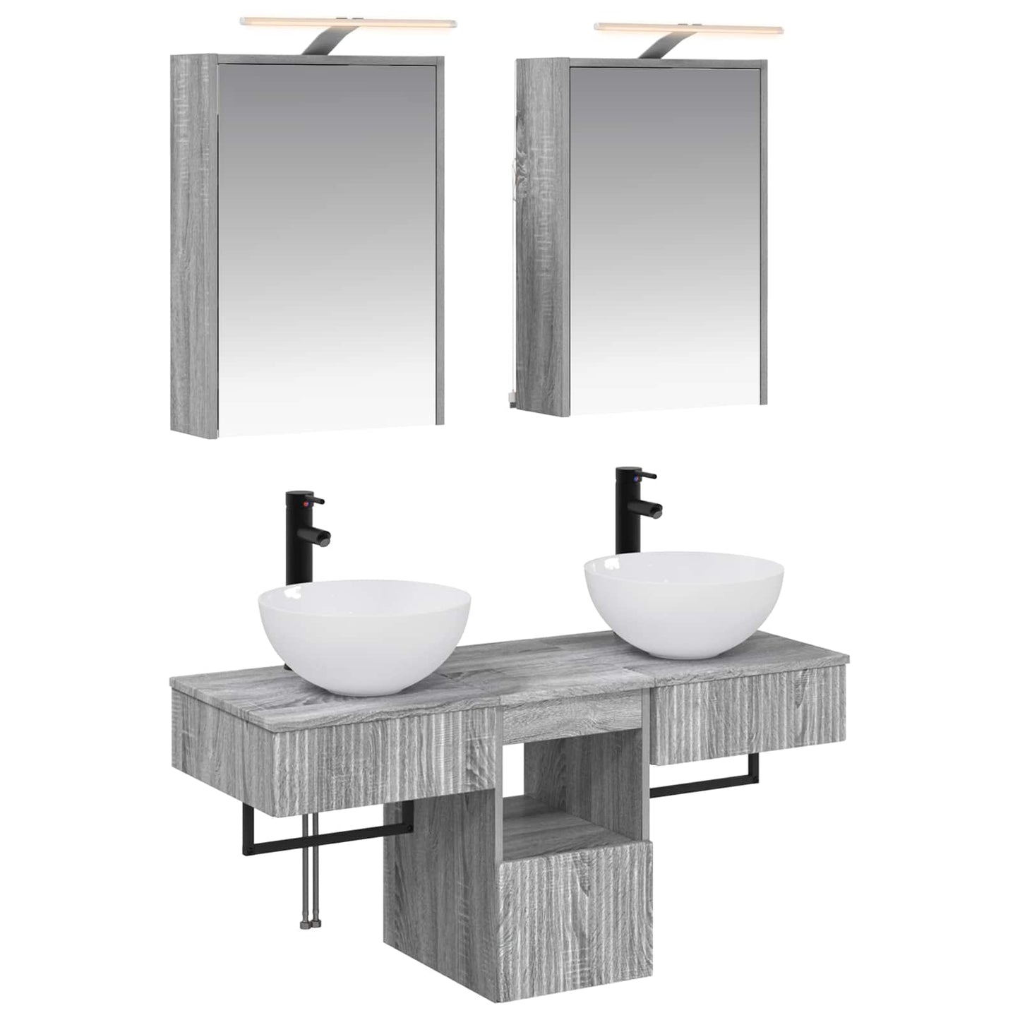 Bathroom Cabinet Set 5 pcs Grey Sonoma 43 x 16 x 62.5 cm
