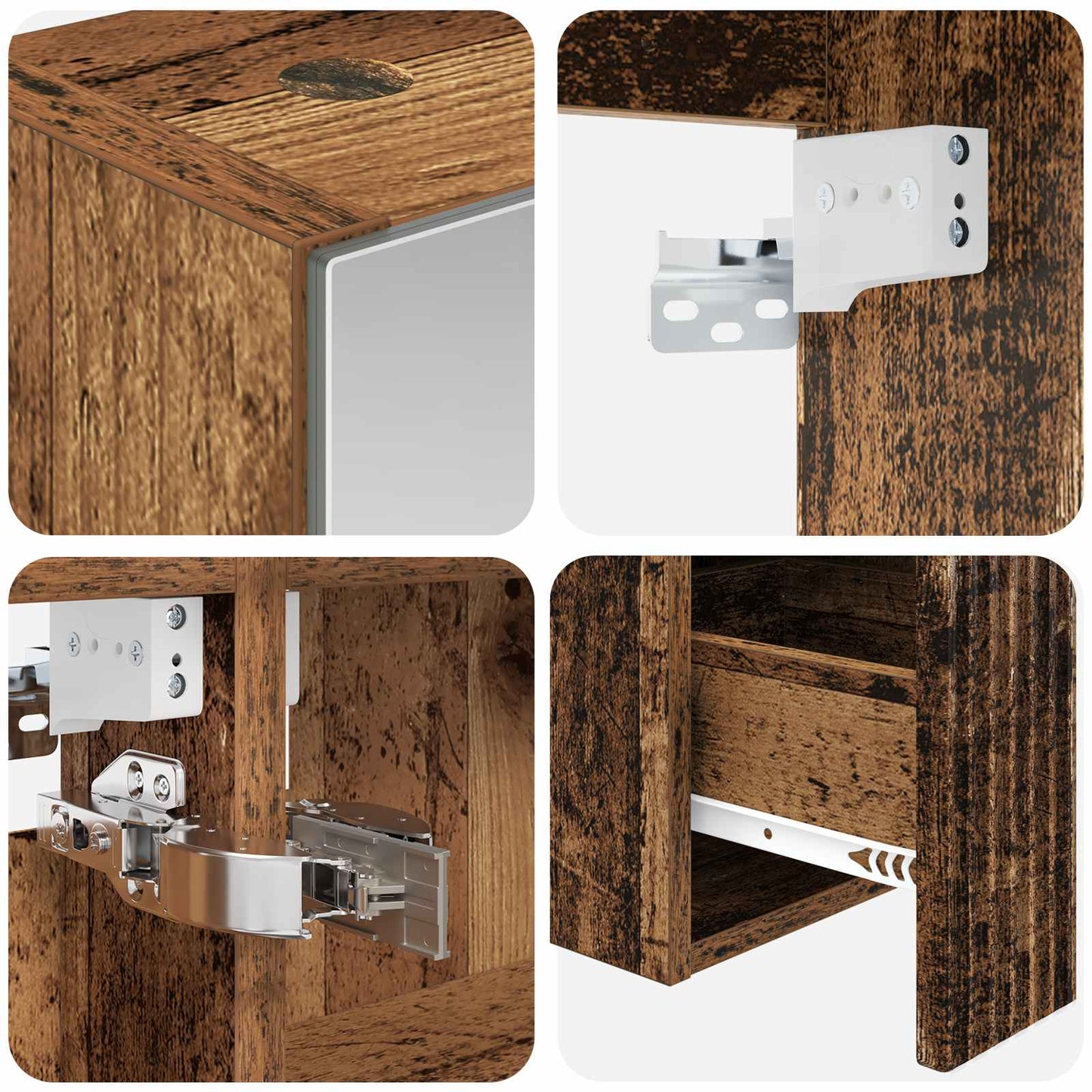 Bathroom Cabinet Set 5 pcs Old Wood 43 x 16 x 62.5 cm