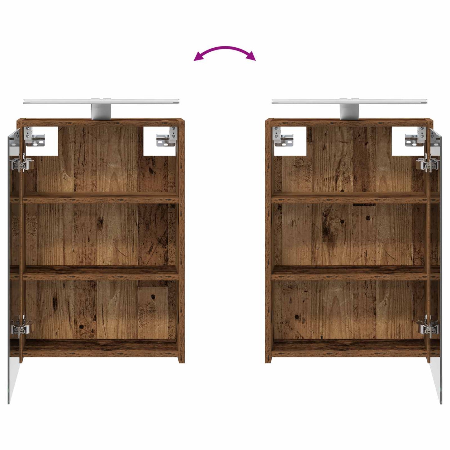 Bathroom Cabinet Set 5 pcs Old Wood 43 x 16 x 62.5 cm