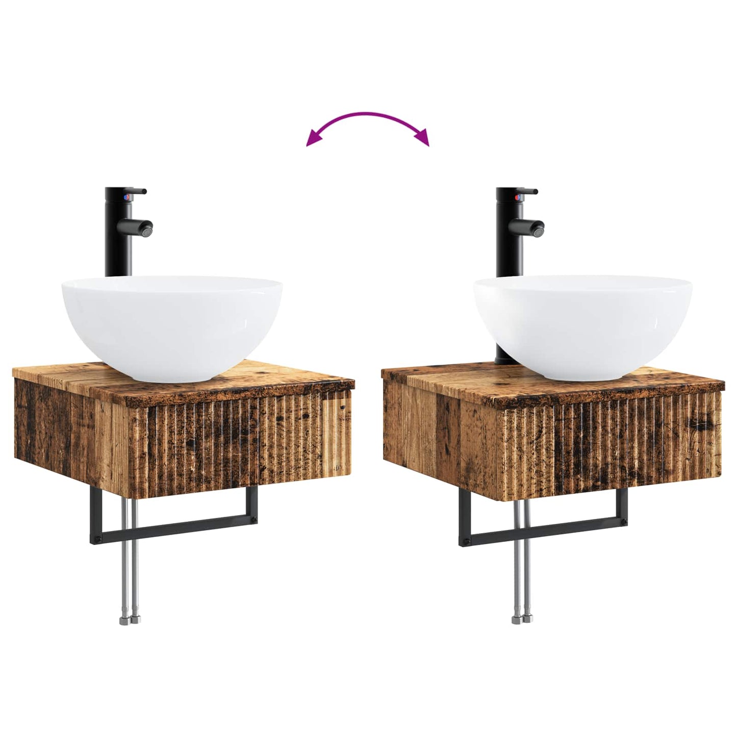 Bathroom Cabinet Set 5 pcs Old Wood 43 x 16 x 62.5 cm