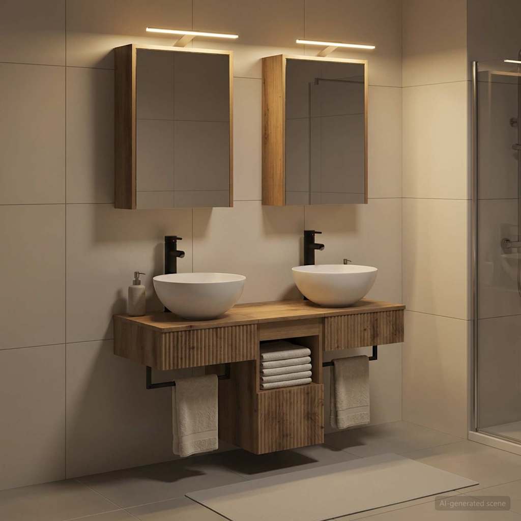 Bathroom Cabinet Set 5 pcs Artisan Oak Engineered Wood