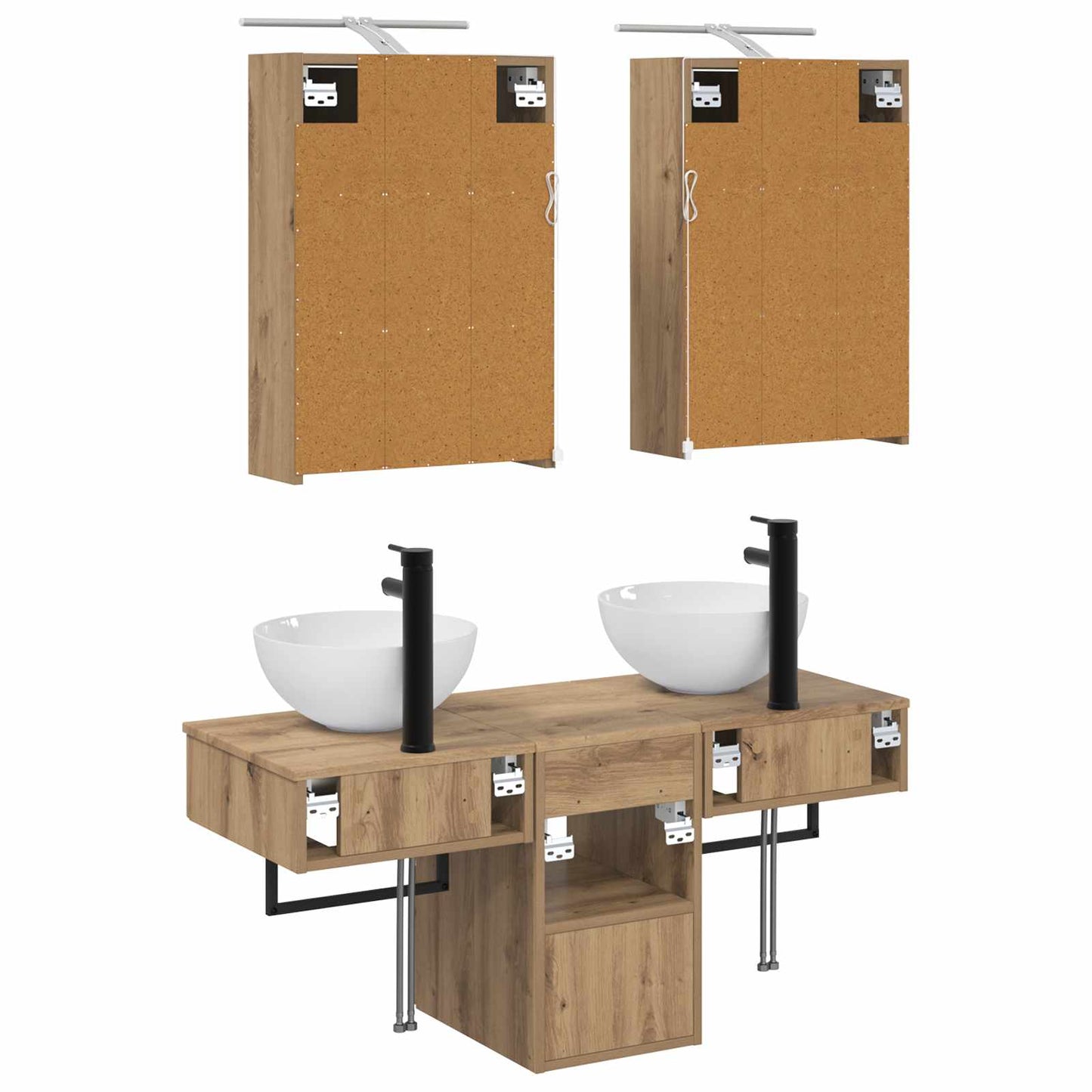 Bathroom Cabinet Set 5 pcs Artisan Oak Engineered Wood