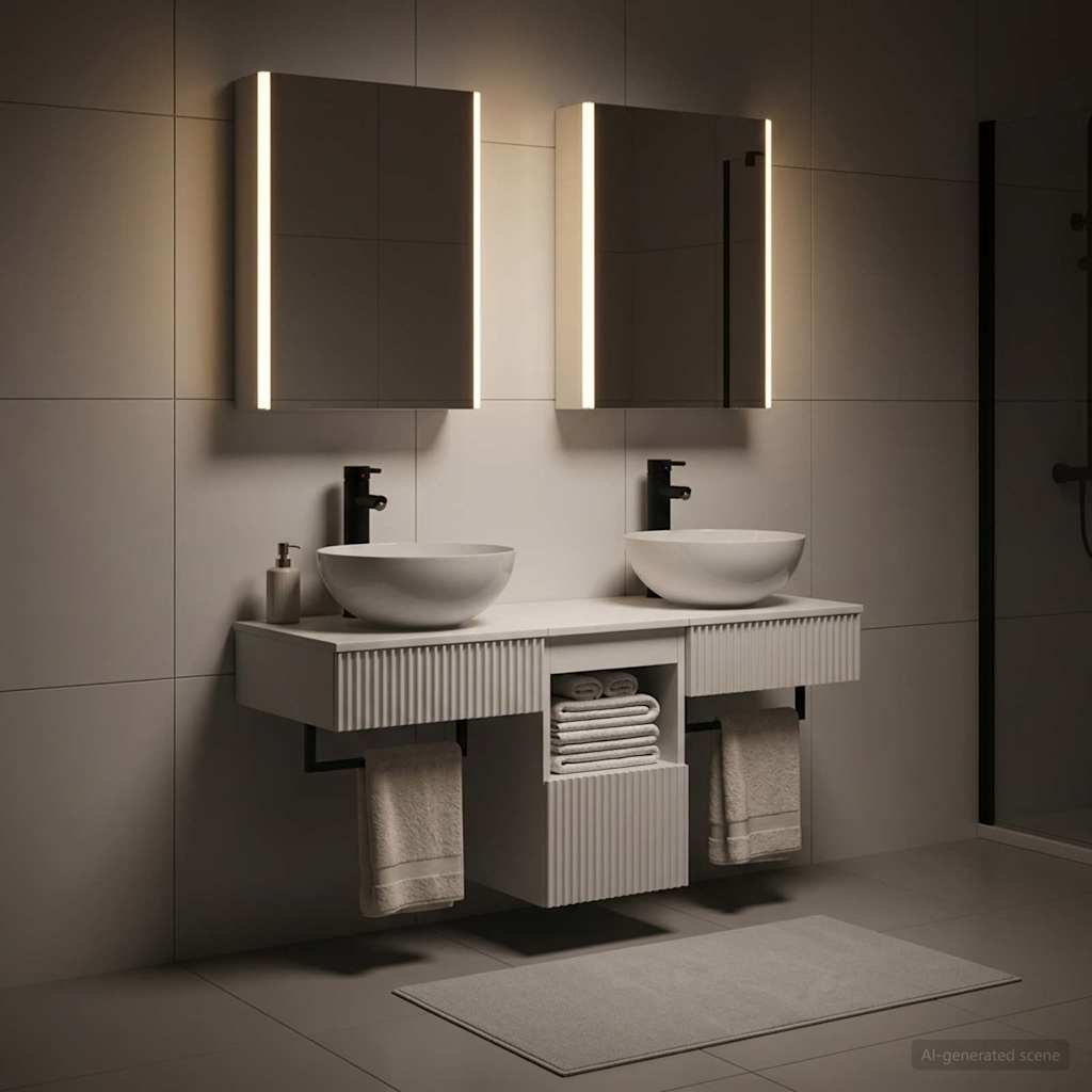 Bathroom Cabinet Set 5 pcs White 43 x 11.5 x 60.5 cm