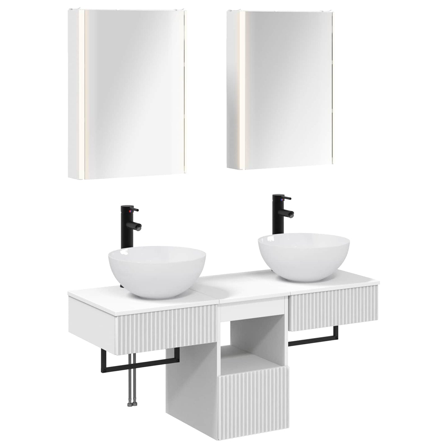 Bathroom Cabinet Set 5 pcs White 43 x 11.5 x 60.5 cm