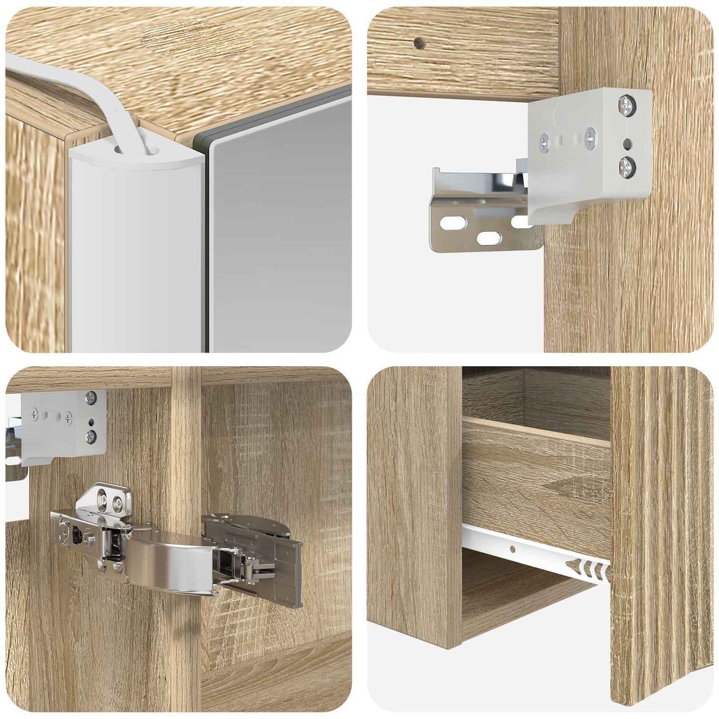 Bathroom Cabinet Set 5 pcs Sonoma Oak 43 x 11.5 x 60.5 cm