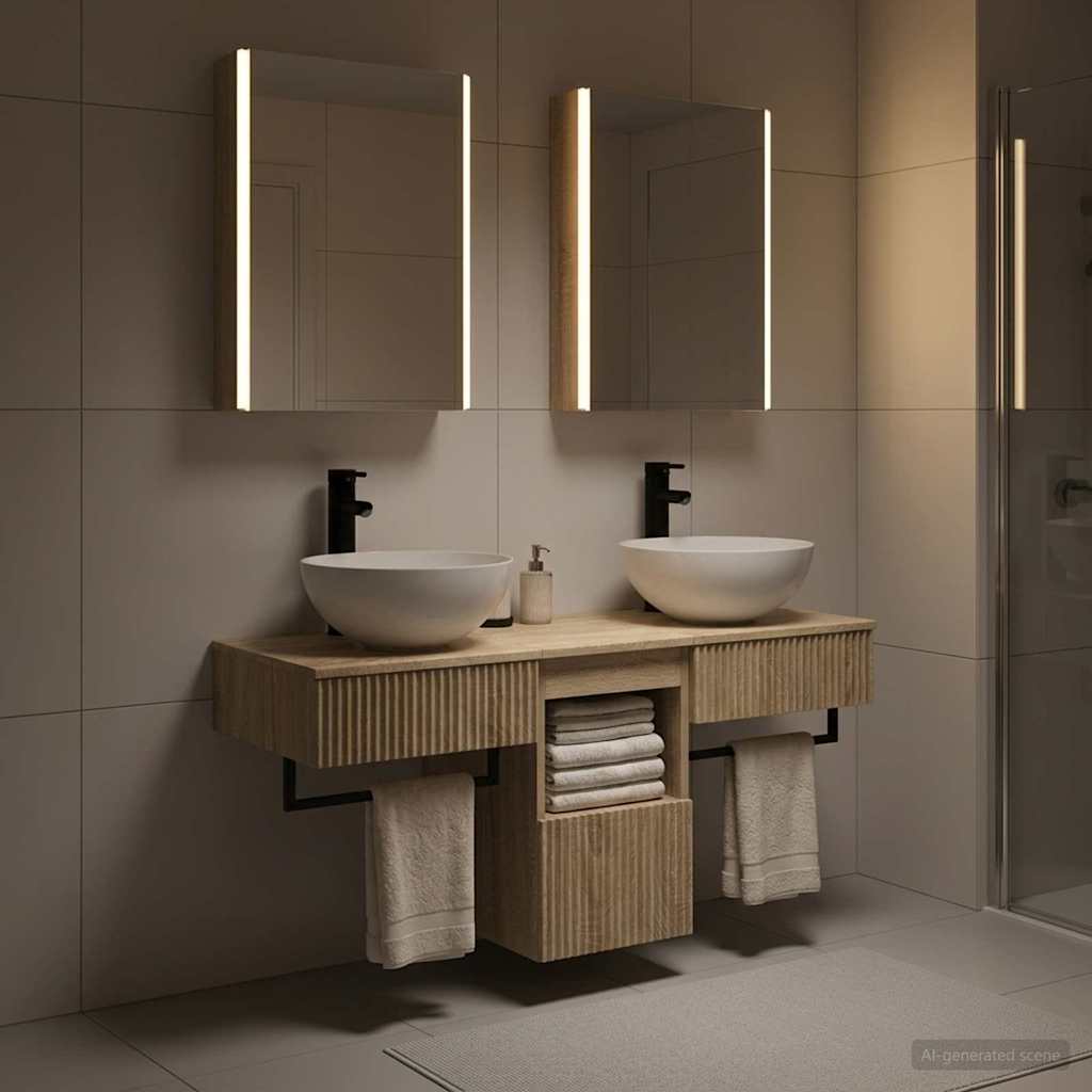 Bathroom Cabinet Set 5 pcs Sonoma Oak 43 x 11.5 x 60.5 cm