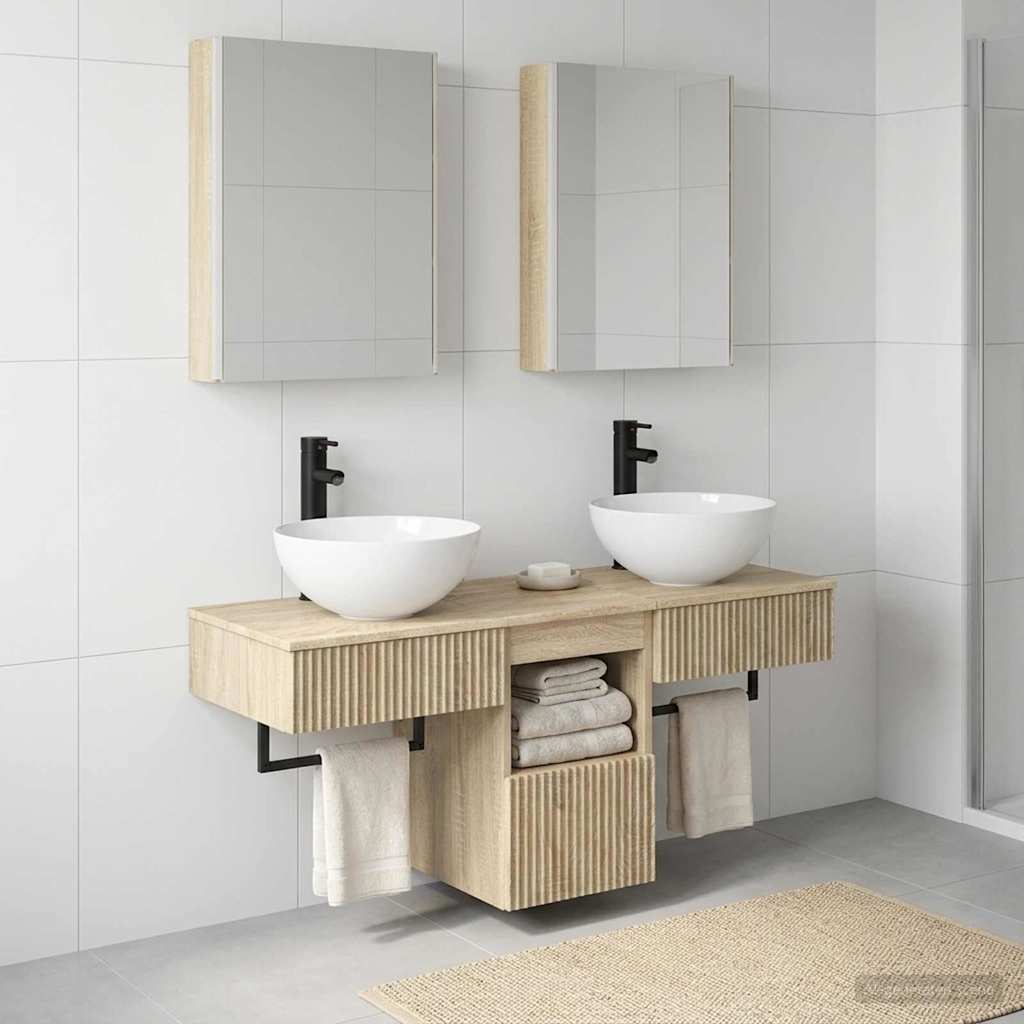 Bathroom Cabinet Set 5 pcs Sonoma Oak 43 x 11.5 x 60.5 cm