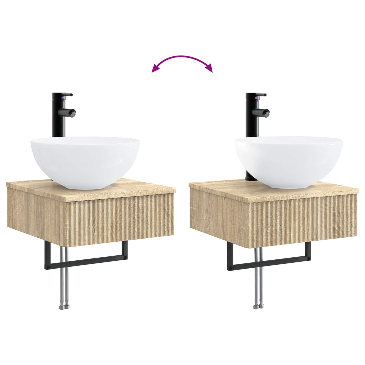 Bathroom Cabinet Set 5 pcs Sonoma Oak 43 x 11.5 x 60.5 cm
