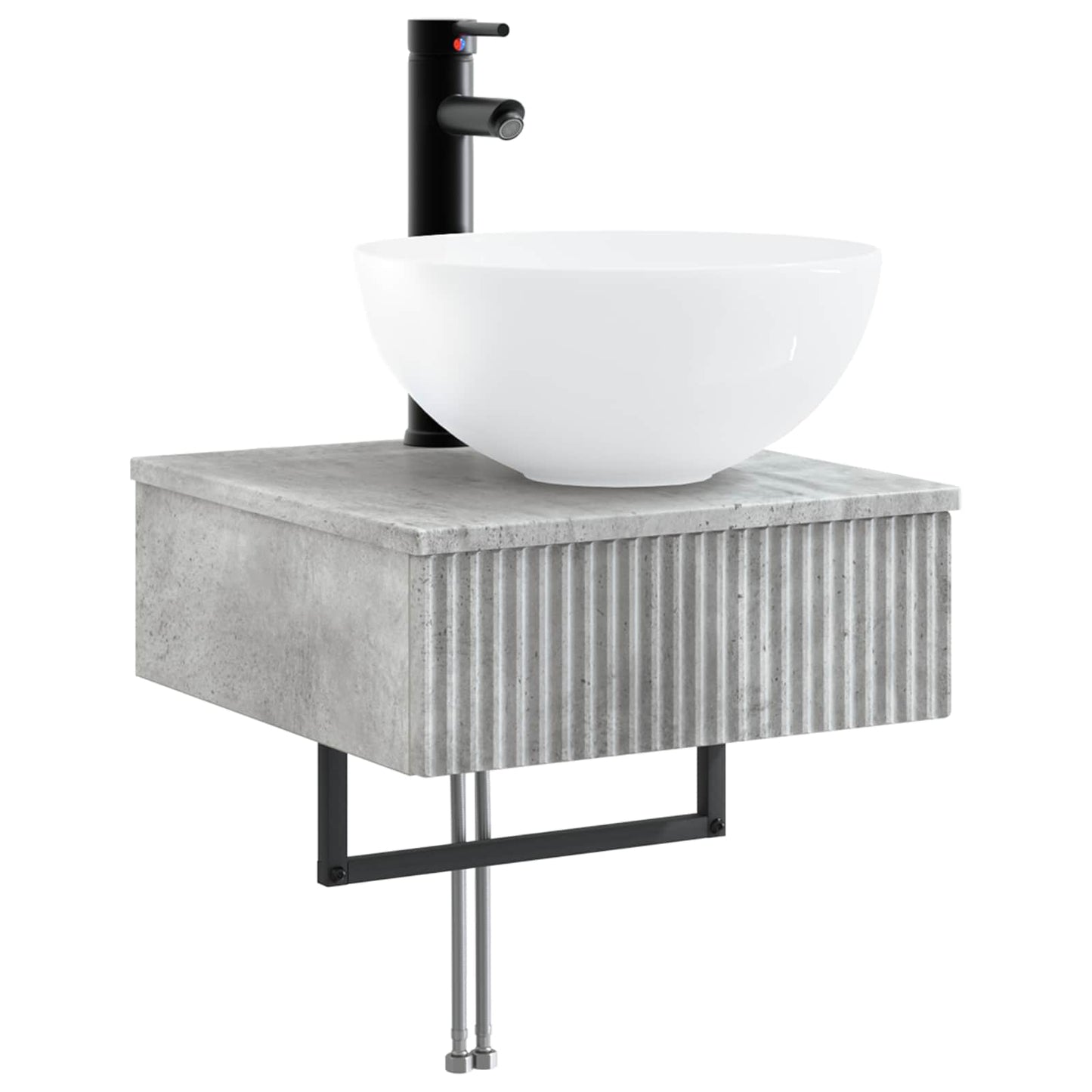 Bathroom Cabinet Set 5 pcs Concrete Grey 43 x 11.5 x 60.5 cm