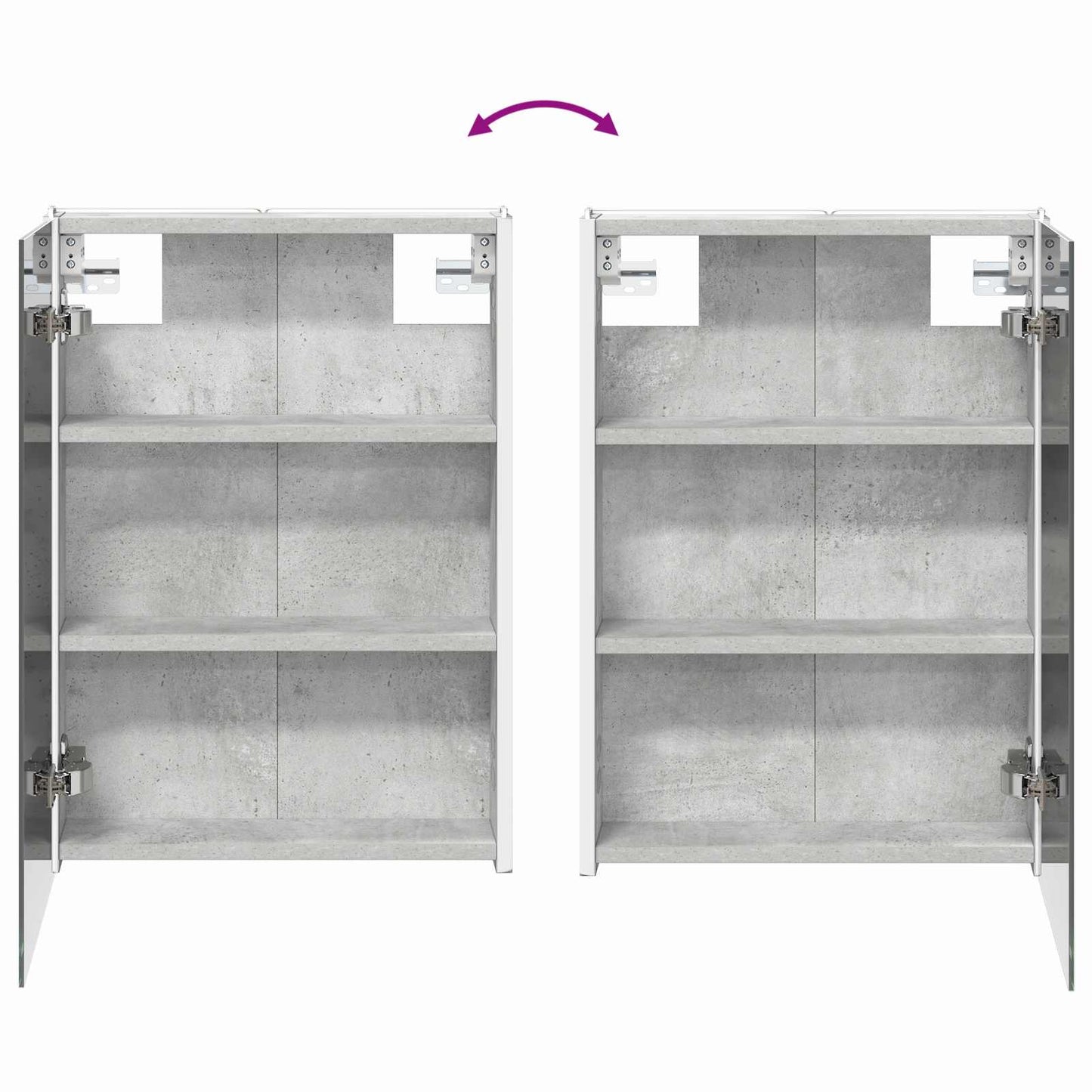 Bathroom Cabinet Set 5 pcs Concrete Grey 43 x 11.5 x 60.5 cm