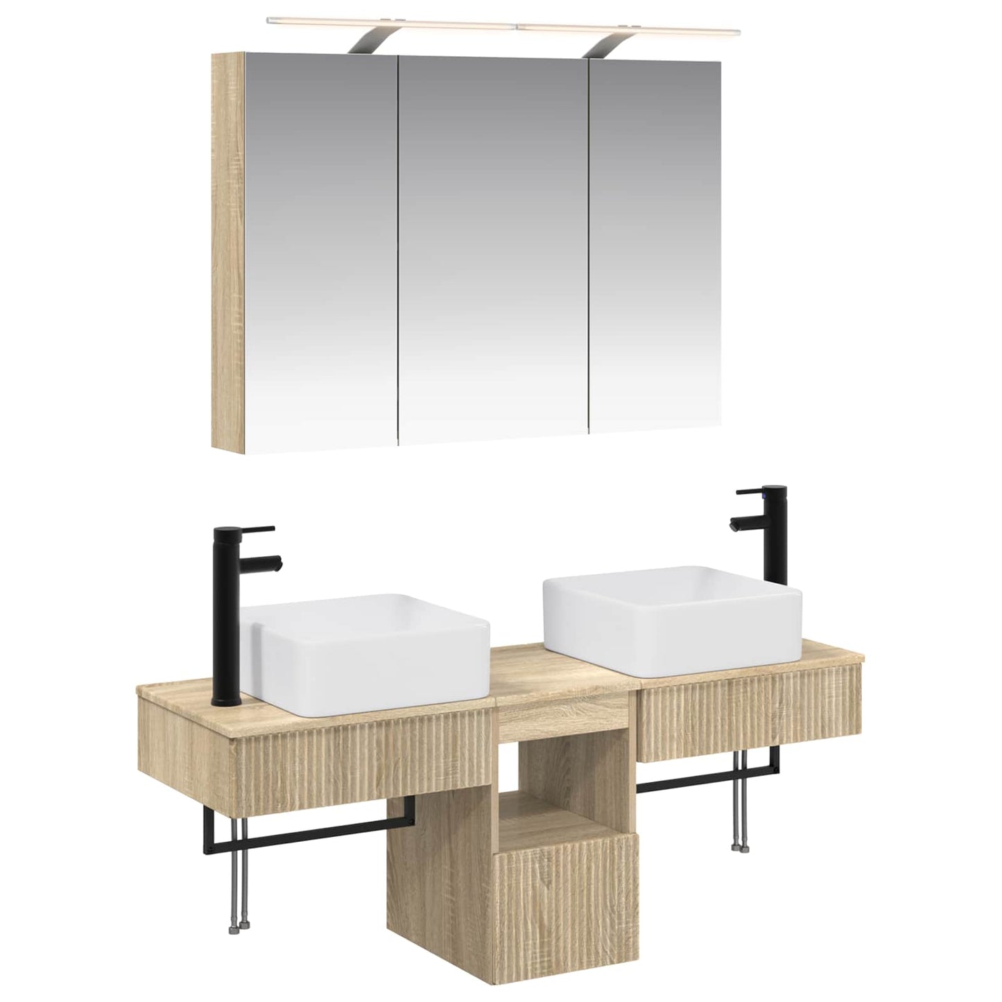 Bathroom Cabinet Set 4 pcs Sonoma Oak 100 x 14.5 x 70 cm
