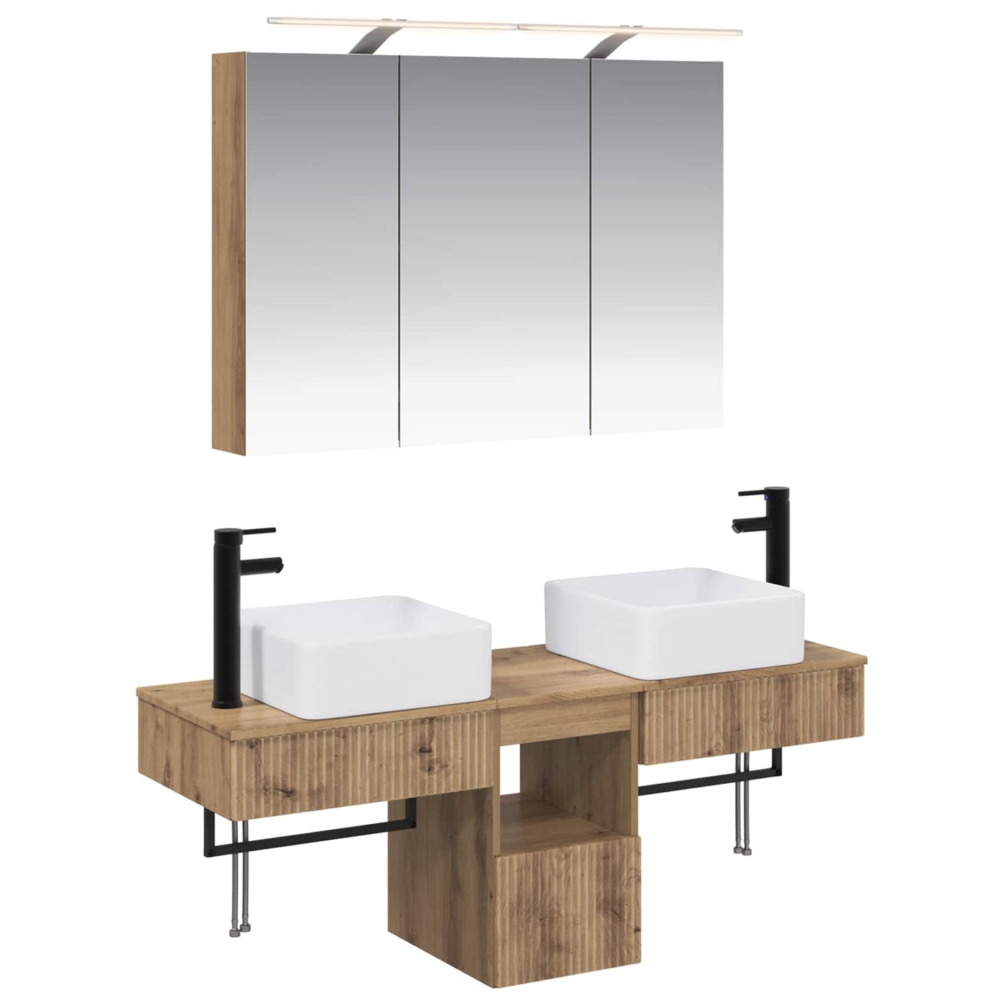 Bathroom Cabinet Set 4 pcs Artisan Oak Engineered Wood