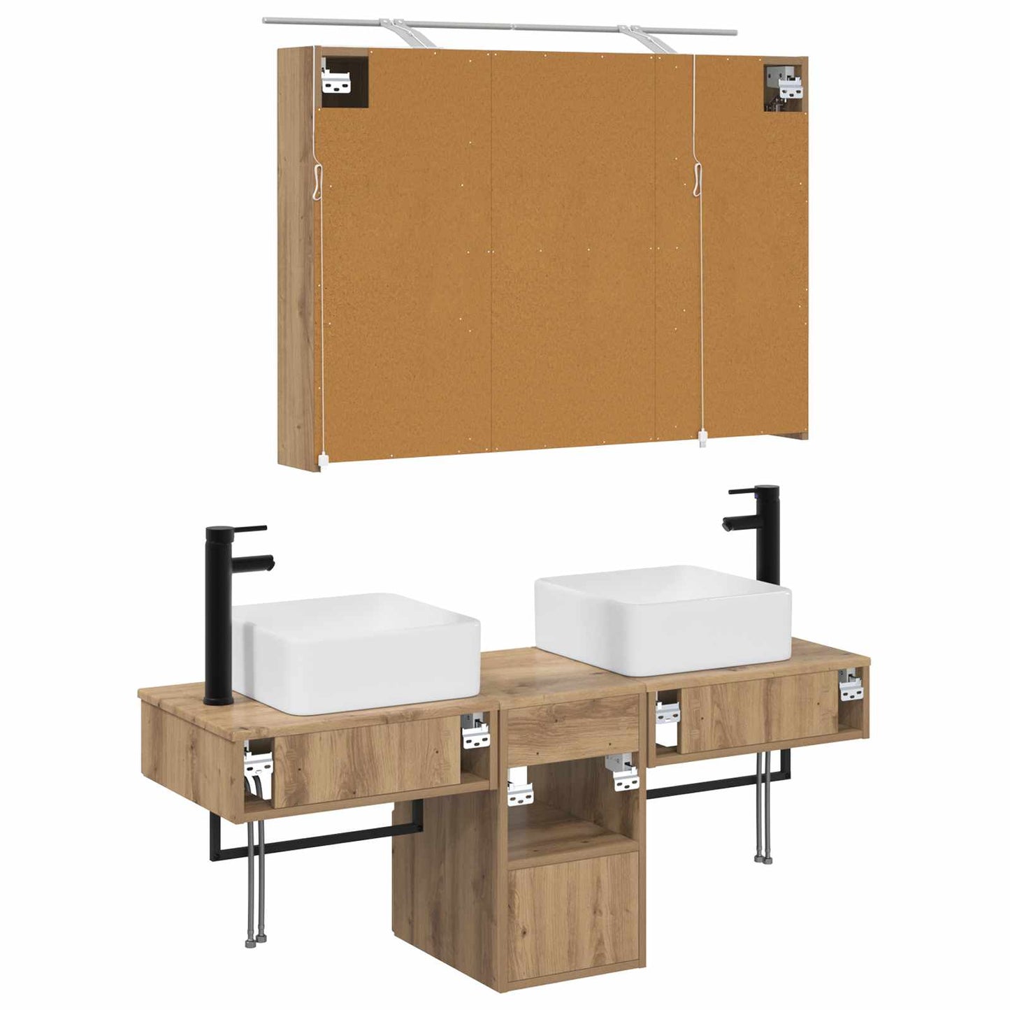 Bathroom Cabinet Set 4 pcs Artisan Oak Engineered Wood