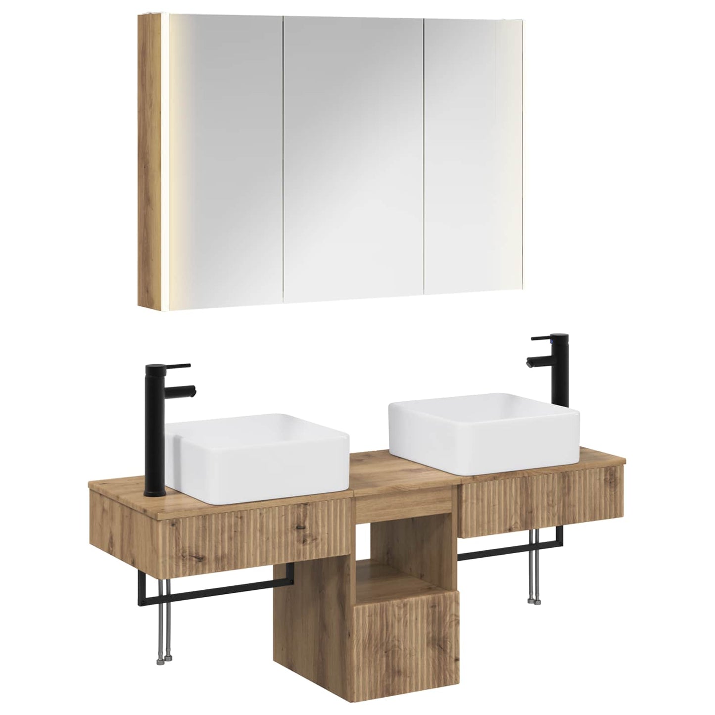 Bathroom Cabinet Set 4 pcs Artisan Oak 103.5 x 15.5 x 70 cm