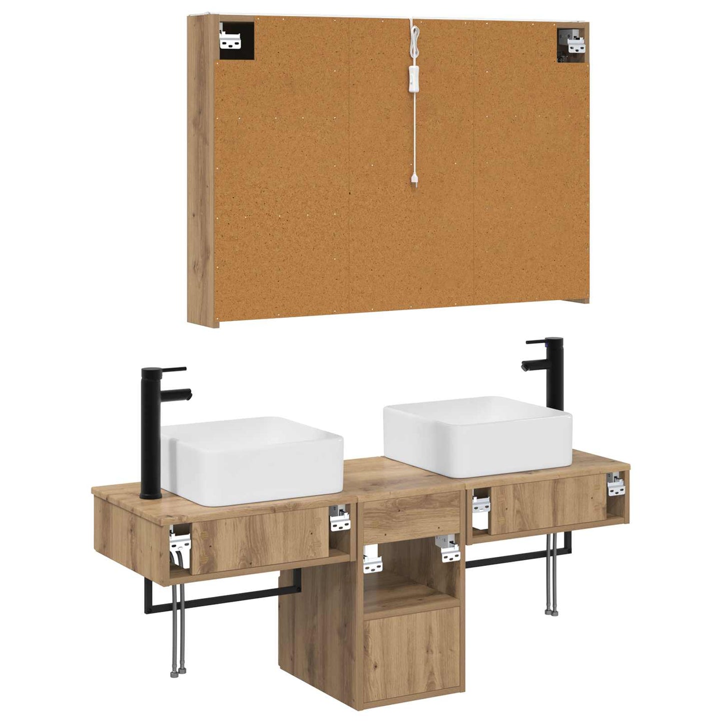 Bathroom Cabinet Set 4 pcs Artisan Oak 103.5 x 15.5 x 70 cm
