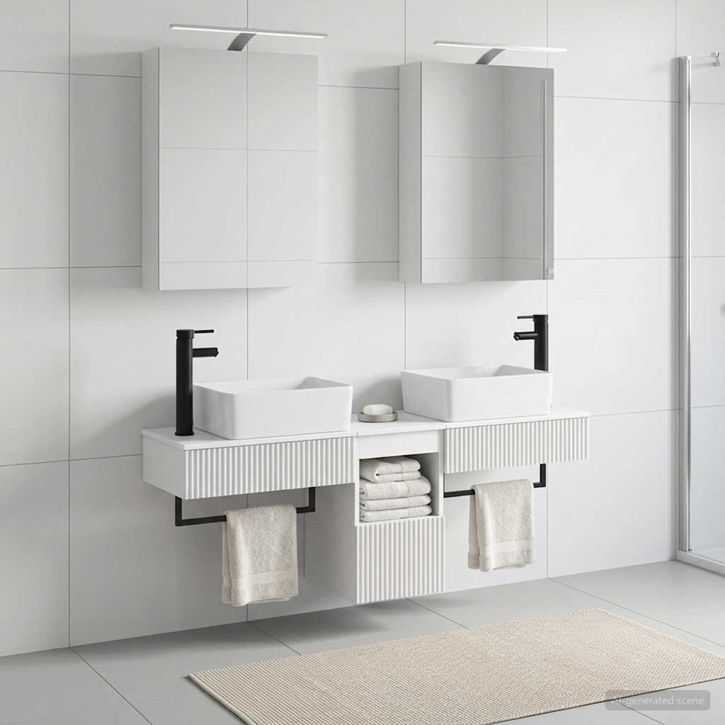 Bathroom Cabinet Set 5 pcs White 50 x 14.5 x 70 cm