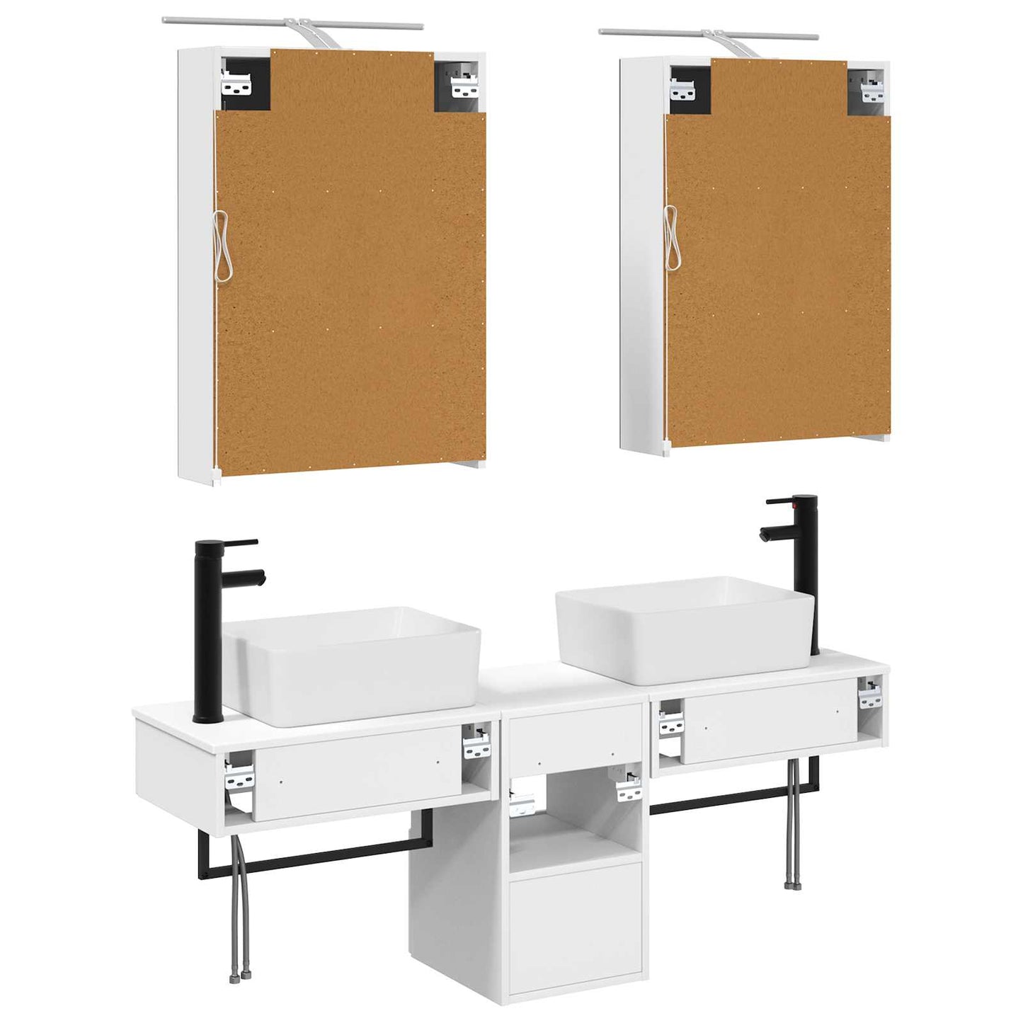 Bathroom Cabinet Set 5 pcs White 50 x 14.5 x 70 cm
