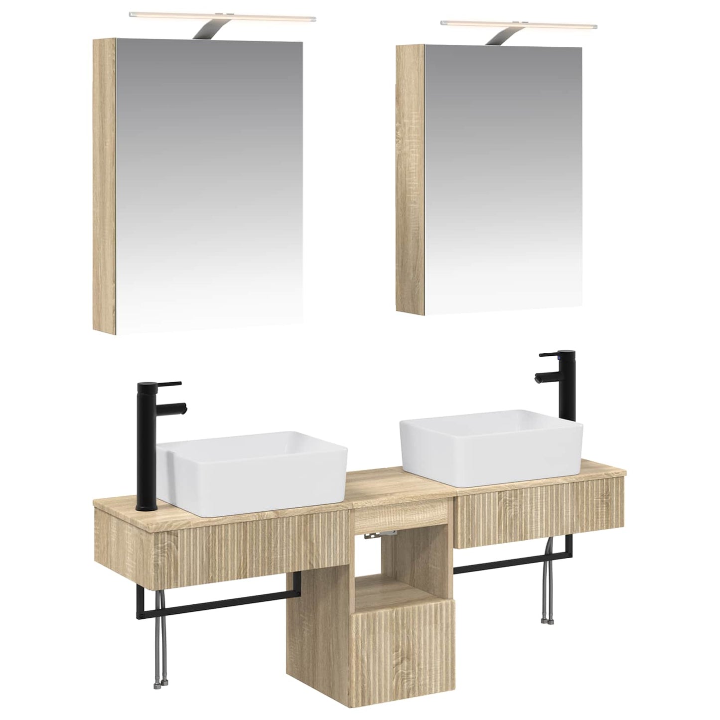 Bathroom Cabinet Set 5 pcs Sonoma Oak 50 x 14.5 x 70 cm