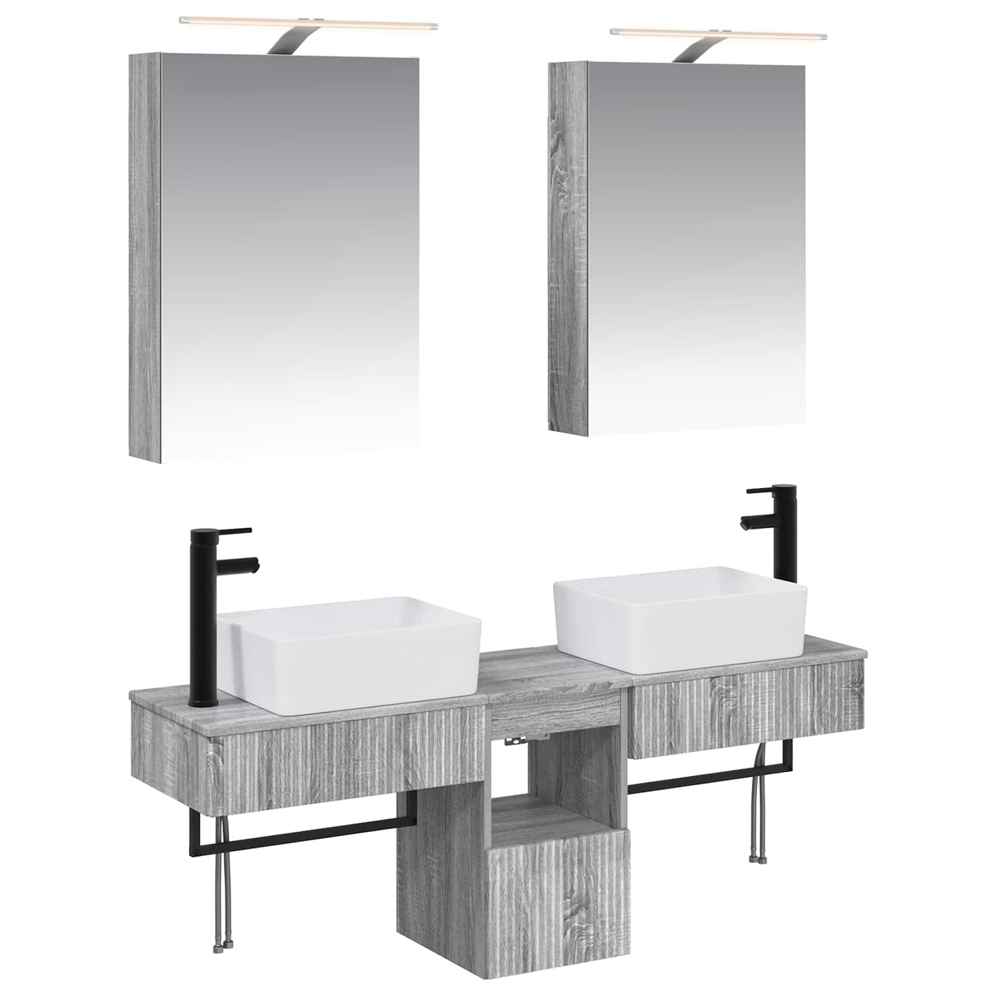 Bathroom Cabinet Set 5 pcs Grey Sonoma 50 x 14.5 x 70 cm