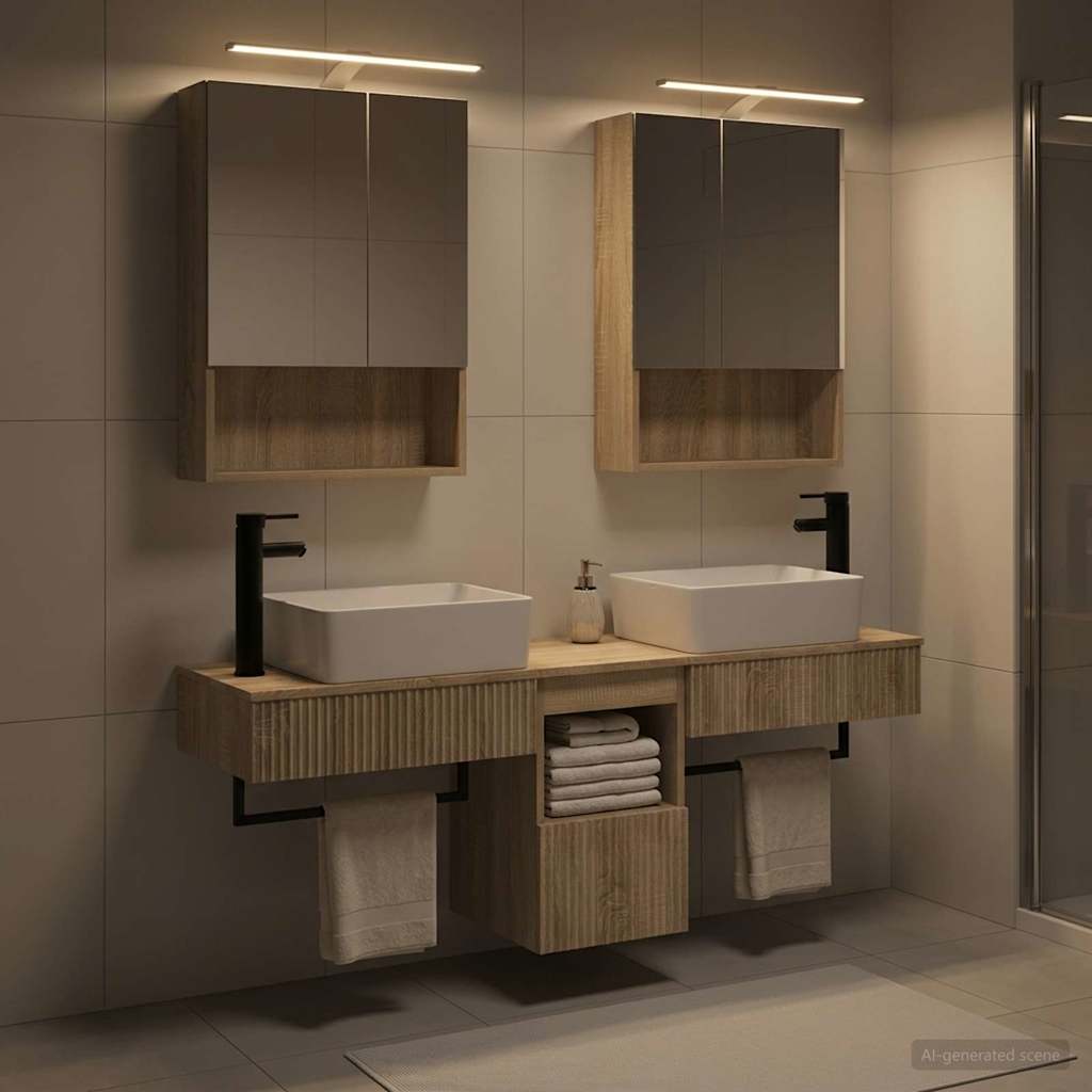 Bathroom Cabinet Set 5 pcs Sonoma Oak 50 x 14.5 x 70 cm