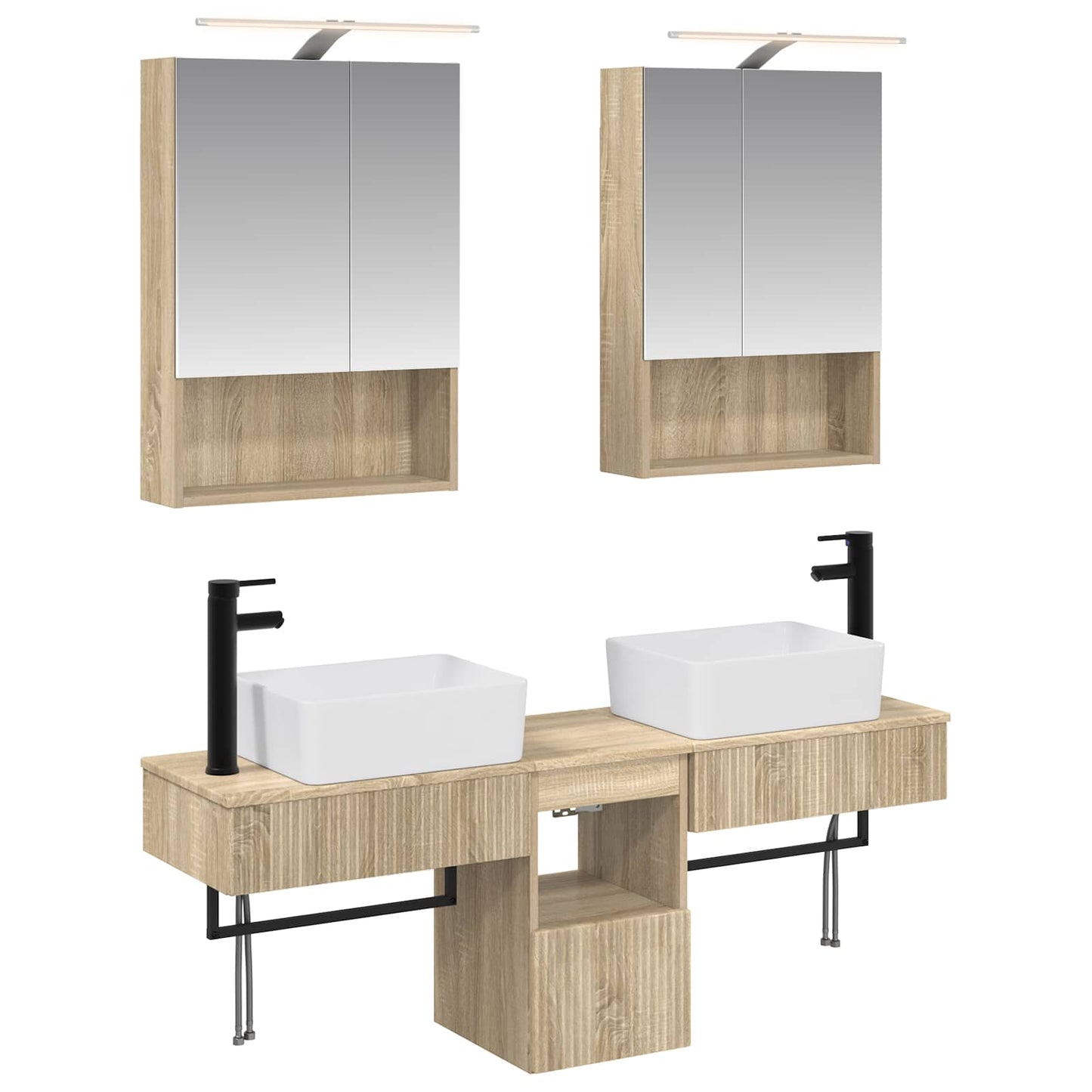 Bathroom Cabinet Set 5 pcs Sonoma Oak 50 x 14.5 x 70 cm
