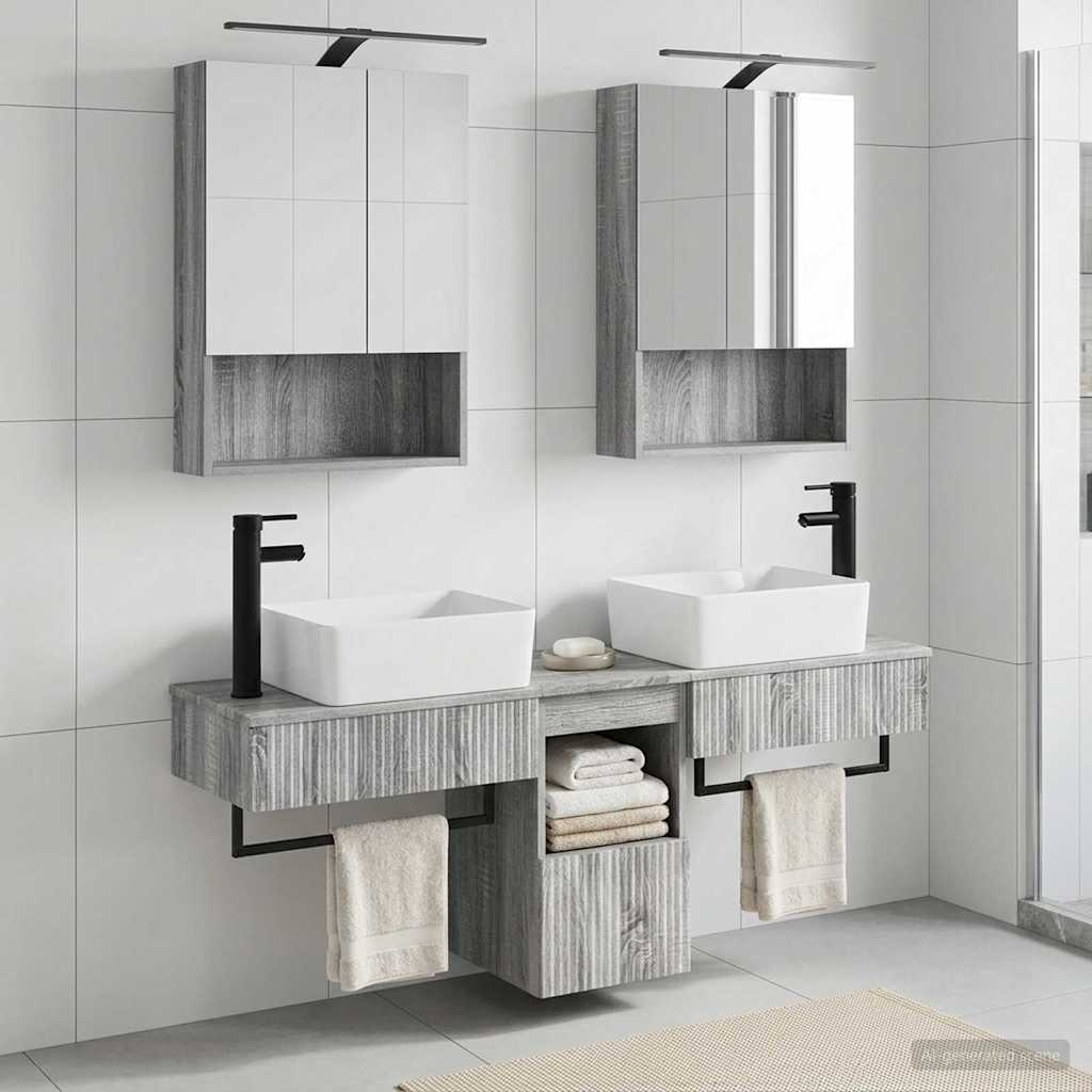 Bathroom Cabinet Set 5 pcs Grey Sonoma 50 x 14.5 x 70 cm