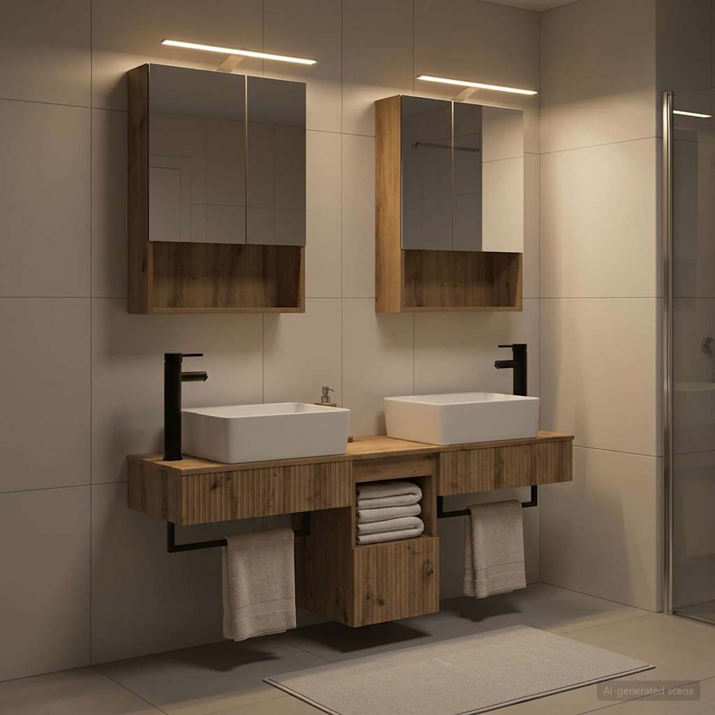 Bathroom Cabinet Set 5 pcs Artisan Oak Engineered Wood