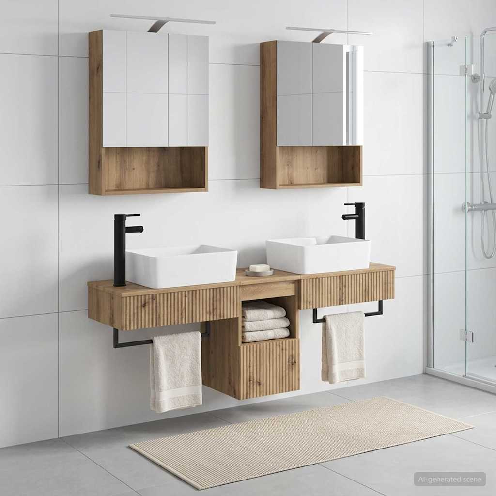 Bathroom Cabinet Set 5 pcs Artisan Oak Engineered Wood