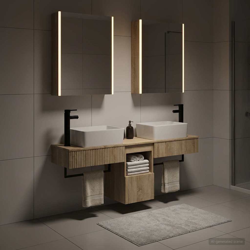 Bathroom Cabinet Set 5 pcs Sonoma Oak 53 x 15.5 x 70 cm