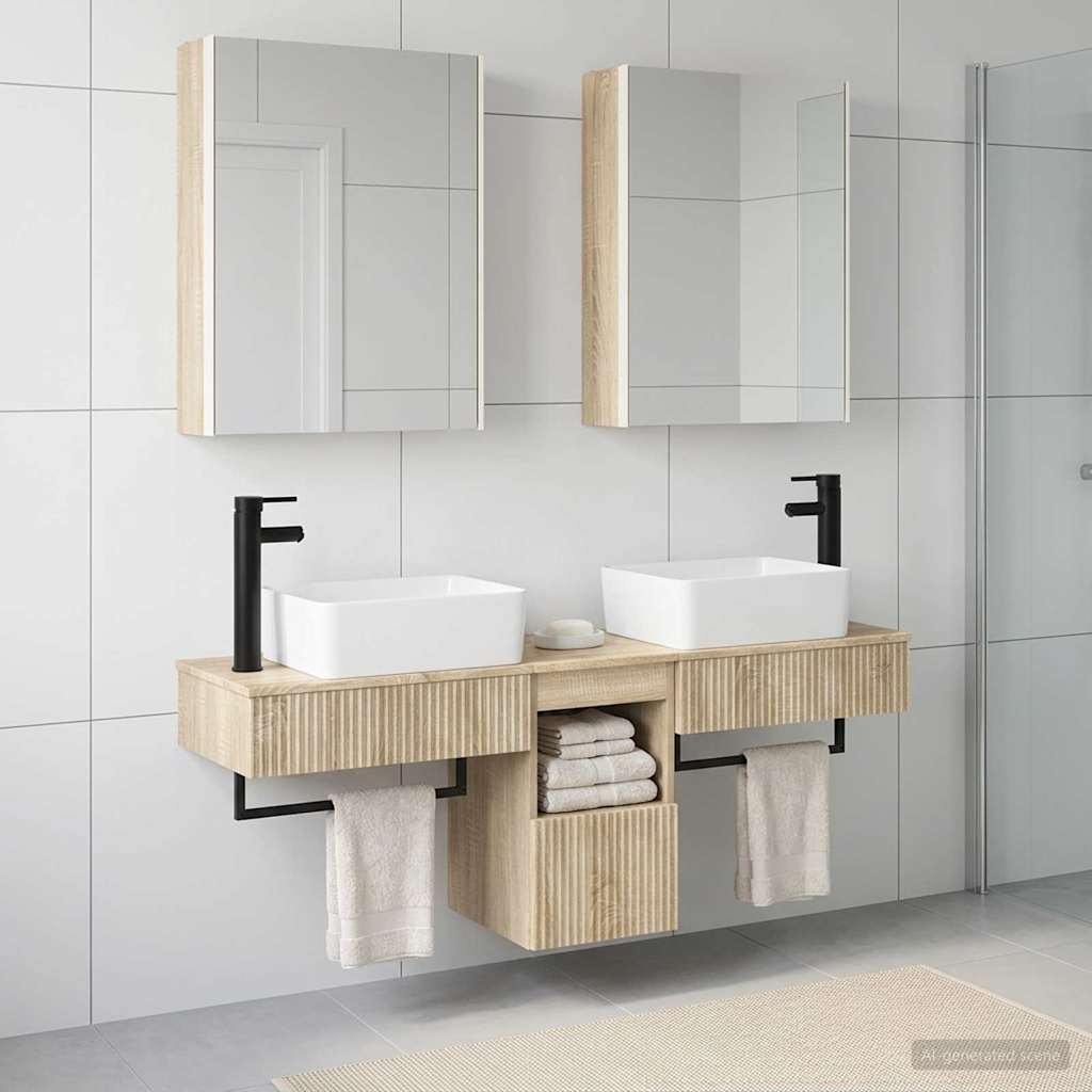 Bathroom Cabinet Set 5 pcs Sonoma Oak 53 x 15.5 x 70 cm