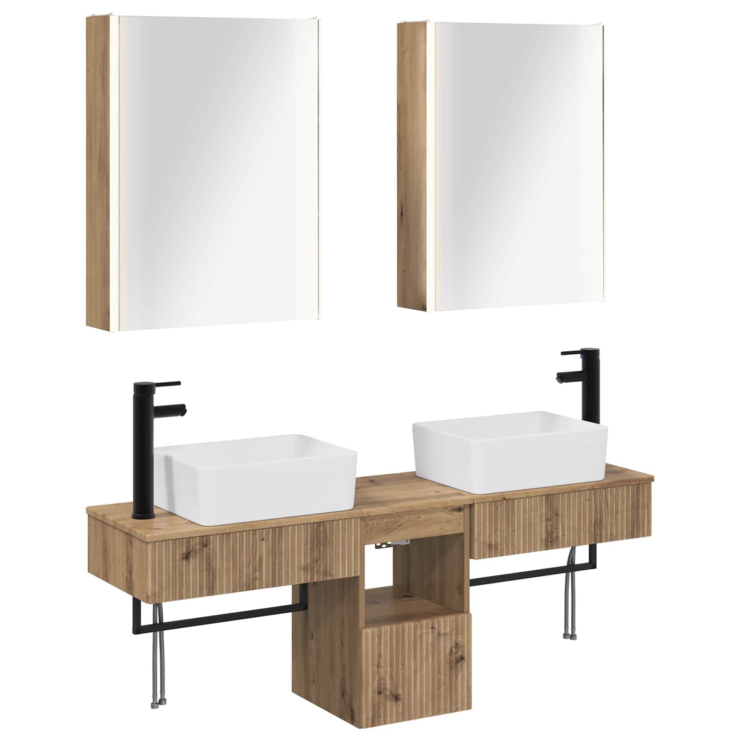 Bathroom Cabinet Set 5 pcs Artisan Oak Engineered Wood