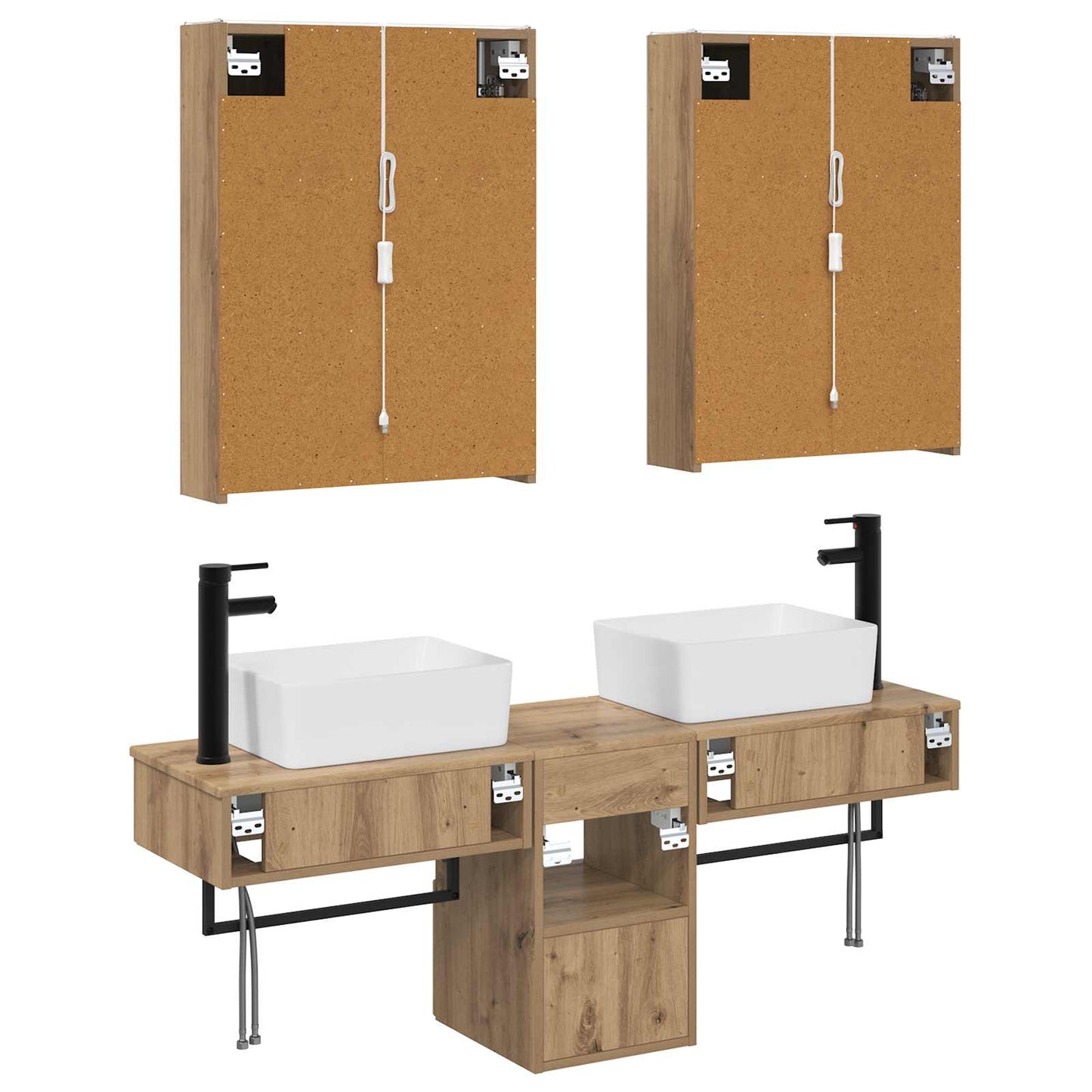 Bathroom Cabinet Set 5 pcs Artisan Oak Engineered Wood