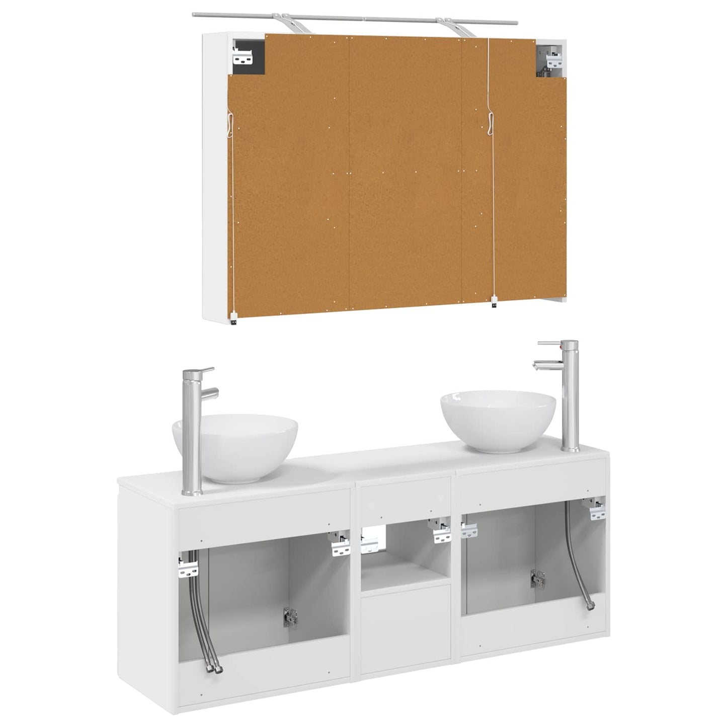 Bathroom Cabinet Set 4 pcs White 100 x 14.5 x 70 cm