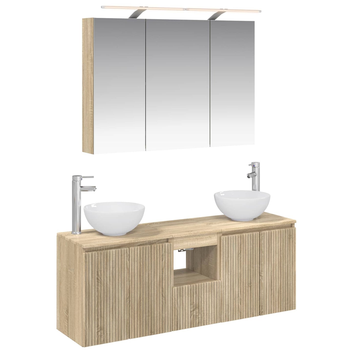 Bathroom Cabinet Set 4 pcs Sonoma Oak 100 x 14.5 x 70 cm
