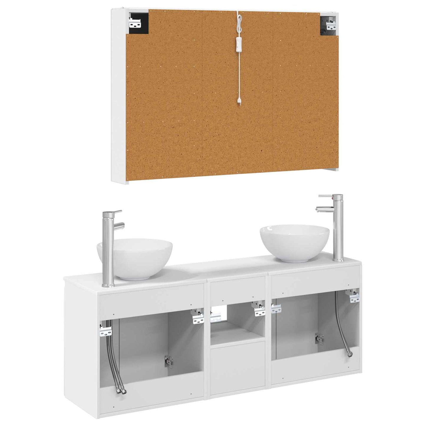 Bathroom Cabinet Set 4 pcs White 103.5 x 15.5 x 70 cm