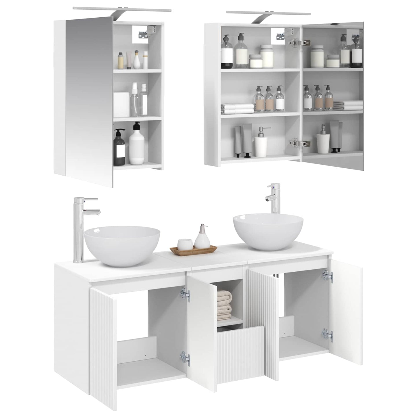 Bathroom Cabinet Set 5 pcs White 50 x 14.5 x 70 cm
