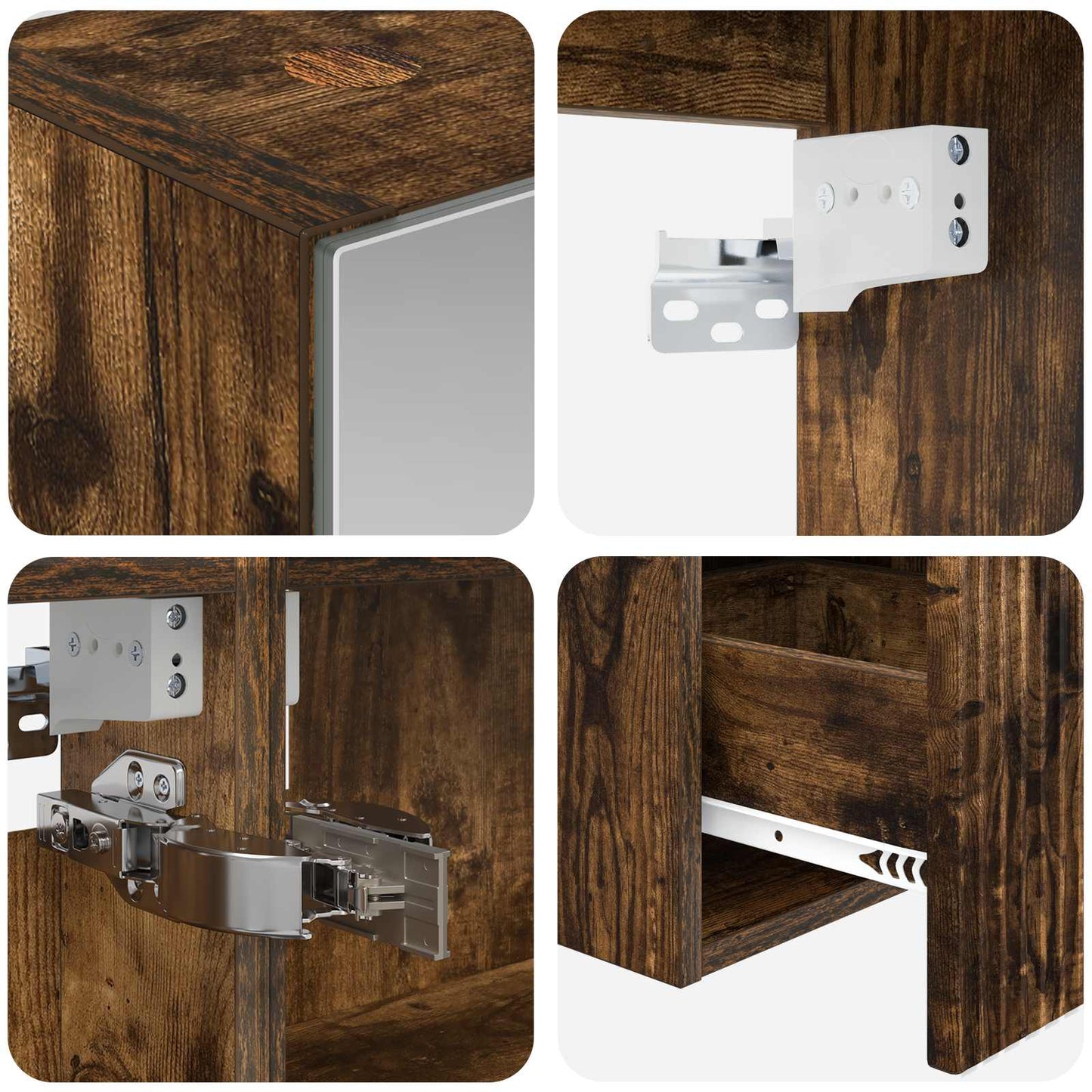 Bathroom Cabinet Set 5 pcs Smoked Oak 50 x 14.5 x 70 cm