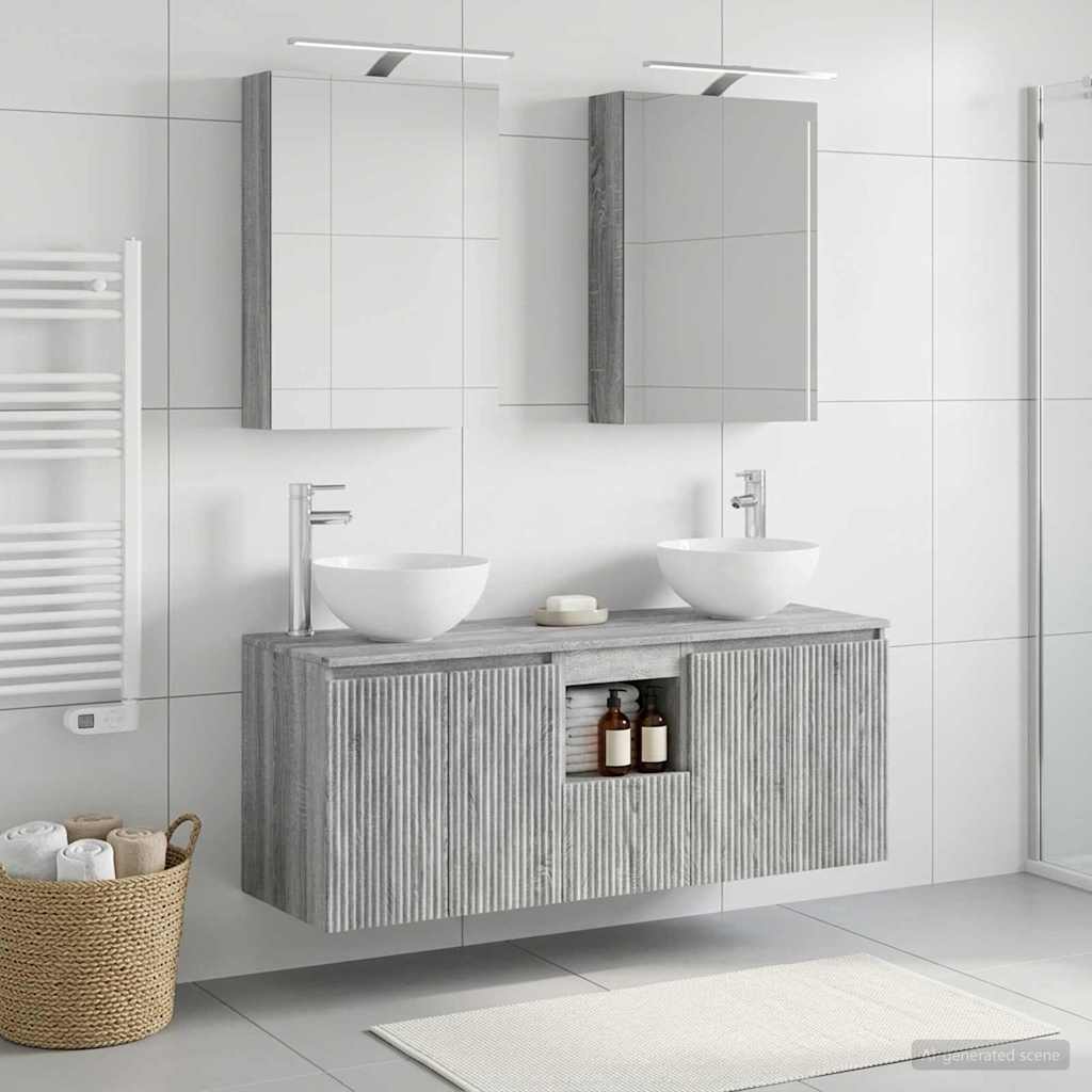 Bathroom Cabinet Set 5 pcs Grey Sonoma Engineered Wood