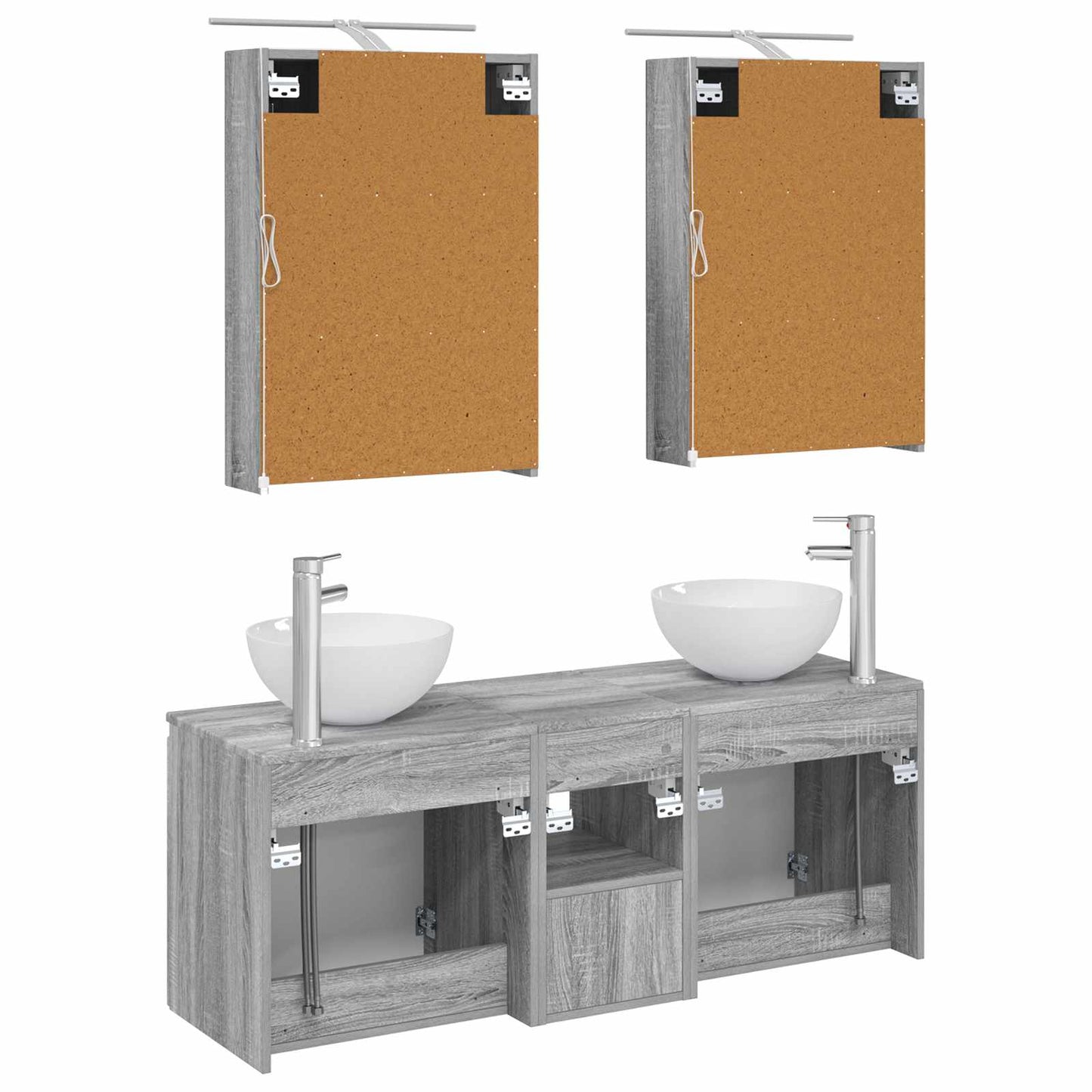 Bathroom Cabinet Set 5 pcs Grey Sonoma 50 x 14.5 x 70 cm