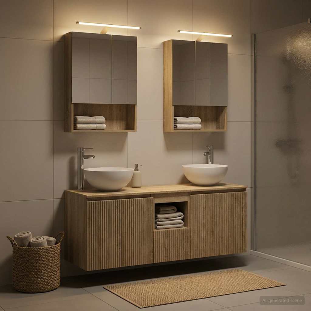 Bathroom Cabinet Set 5 pcs Sonoma Oak 50 x 14.5 x 70 cm
